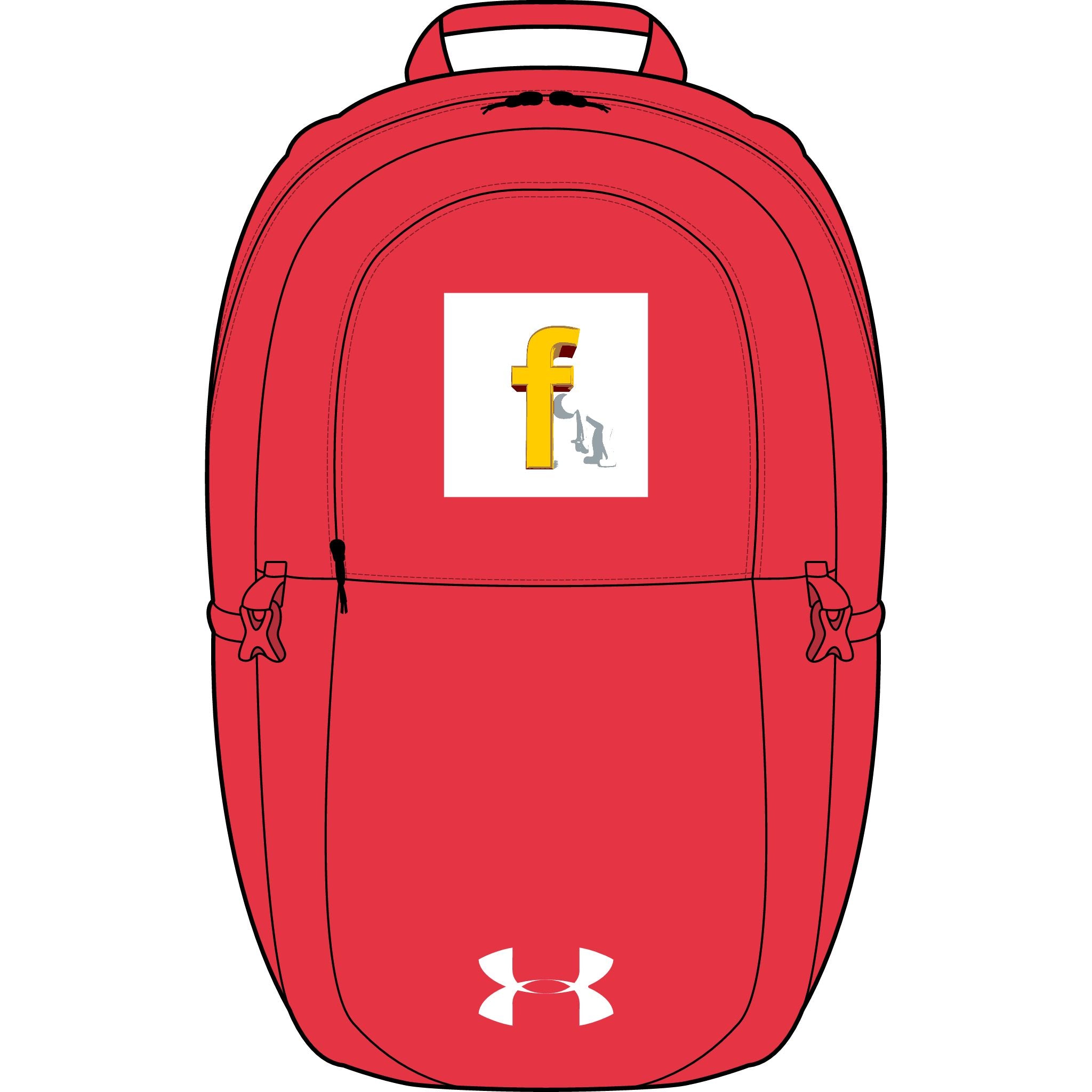 Gelber Buchstabe F mit Handstickerei-Rucksack | Under Armour All Sport