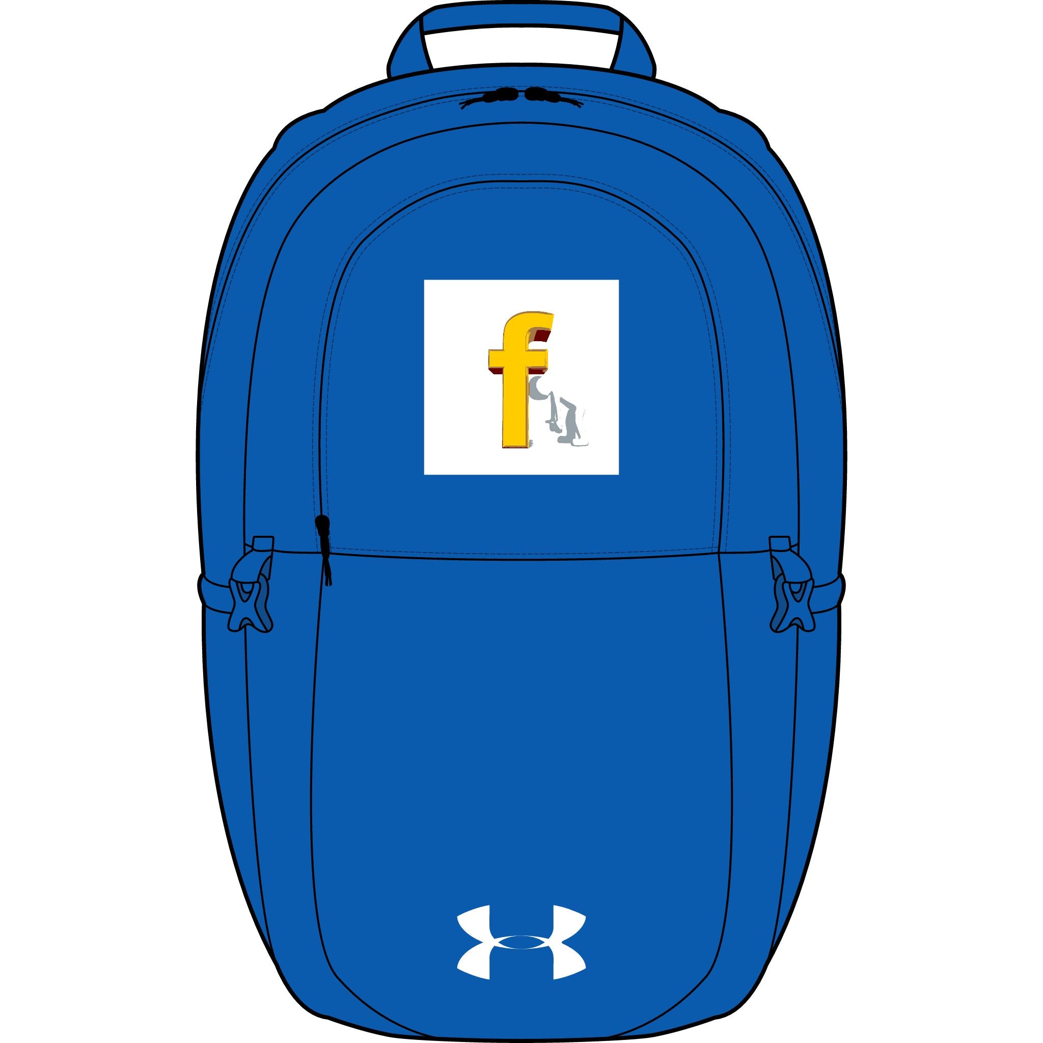 Gelber Buchstabe F mit Handstickerei-Rucksack | Under Armour All Sport