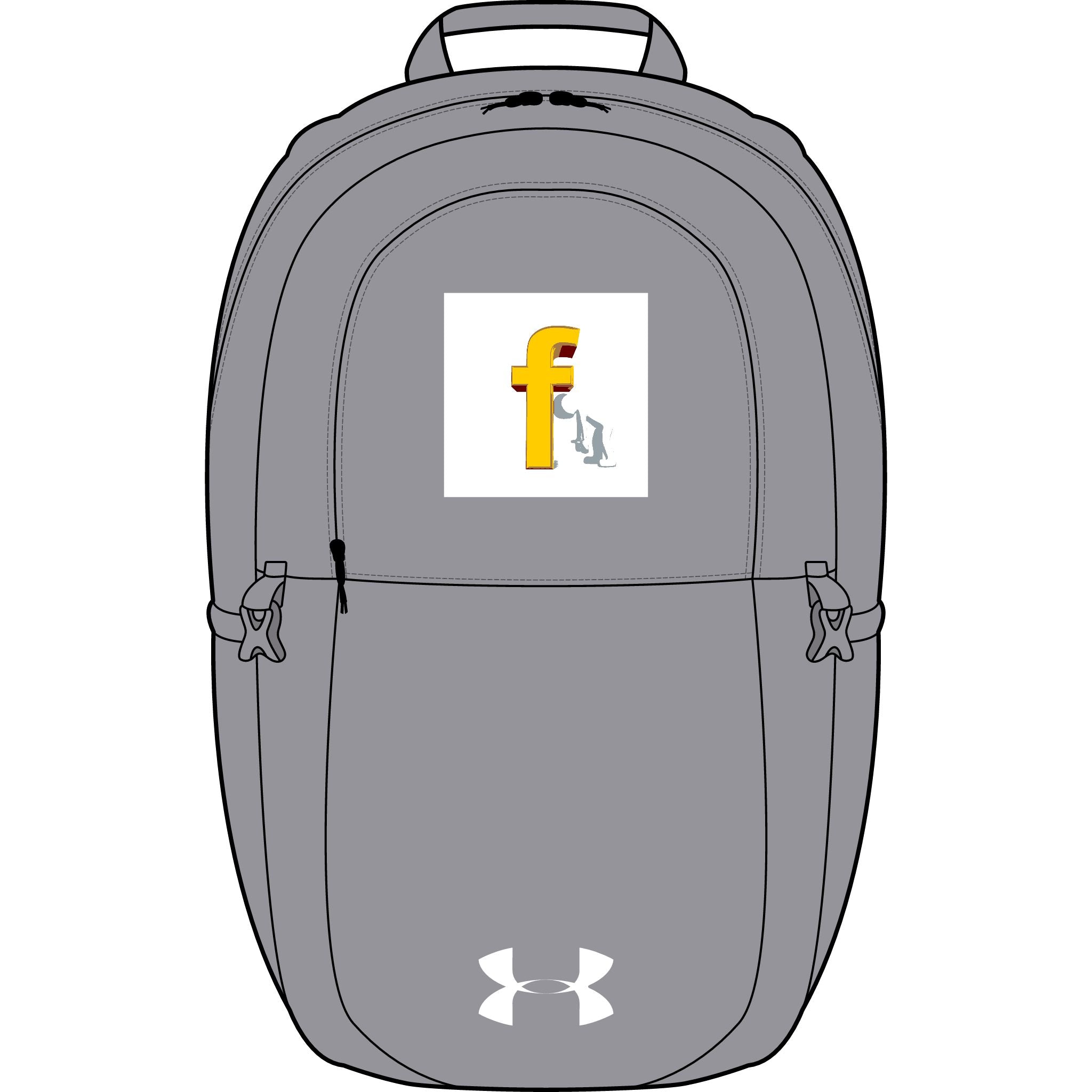 Gelber Buchstabe F mit Handstickerei-Rucksack | Under Armour All Sport