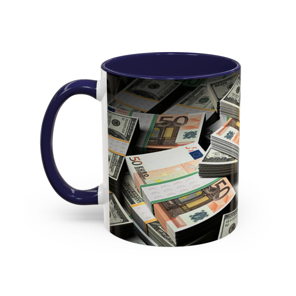 Geldstapel-Tasse | Akzent-Kaffeetasse 325 ml 444 ml, Bargeld-Muster