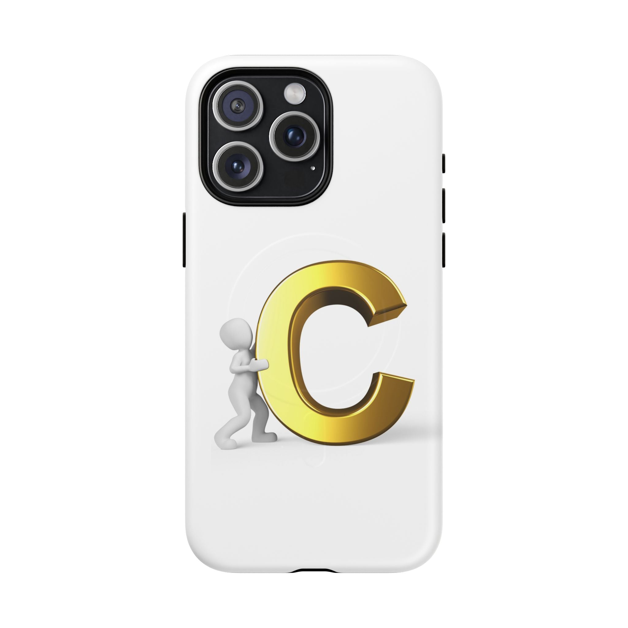 Coque de téléphone Monogramme Lettre C Or | Coque magnétique résistante