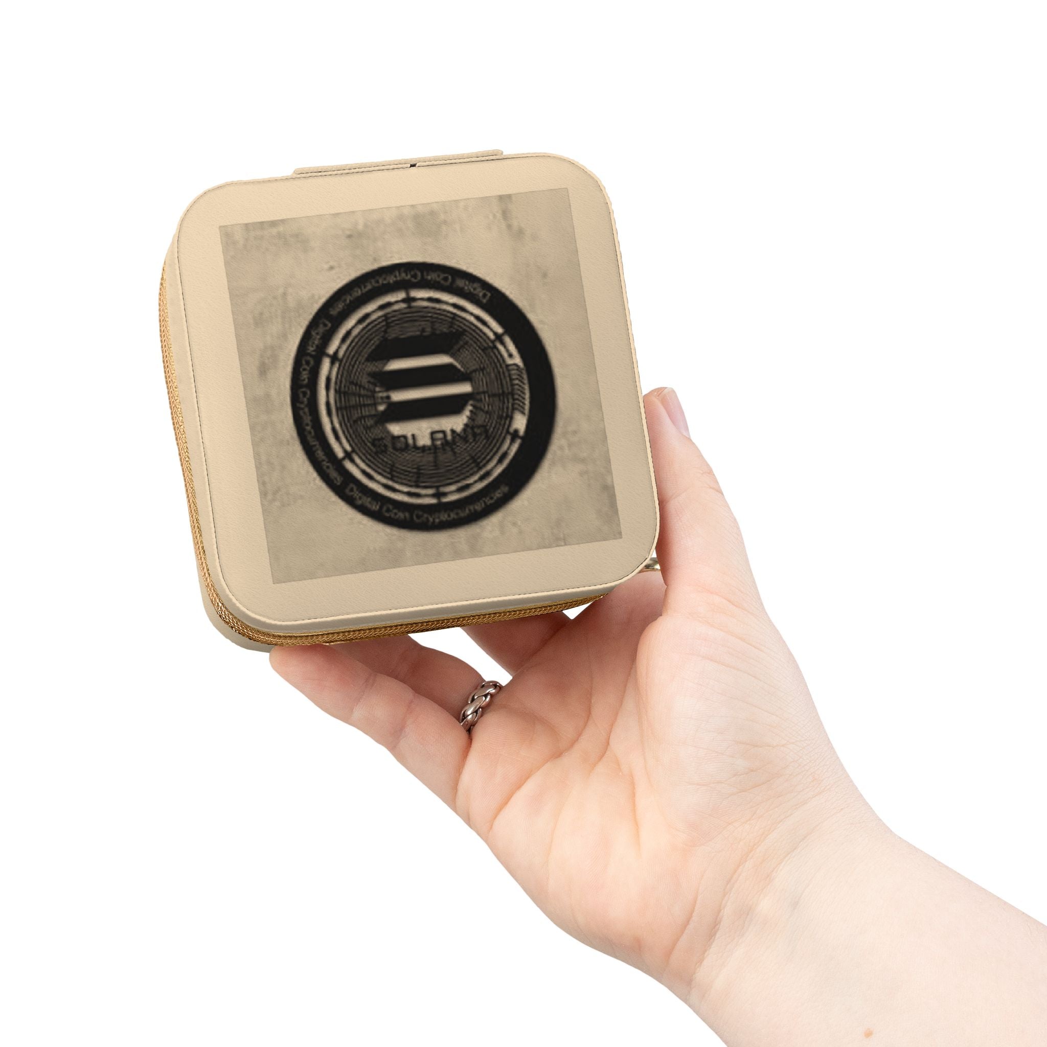 Solana Crypto currency Jewelry Travel Case | Compact Velvet Organizer