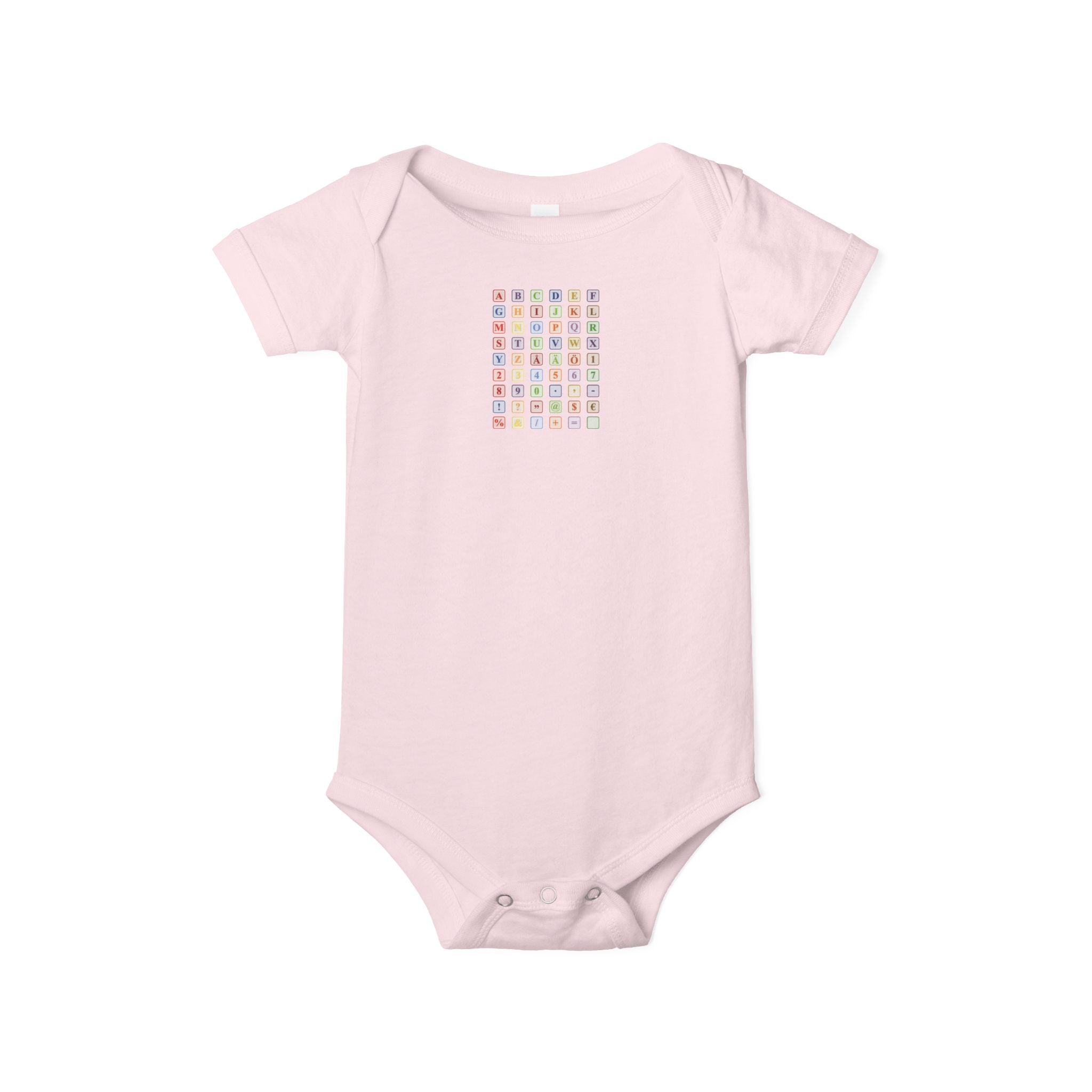 Barboteuse bébé à grille alphabétique colorée