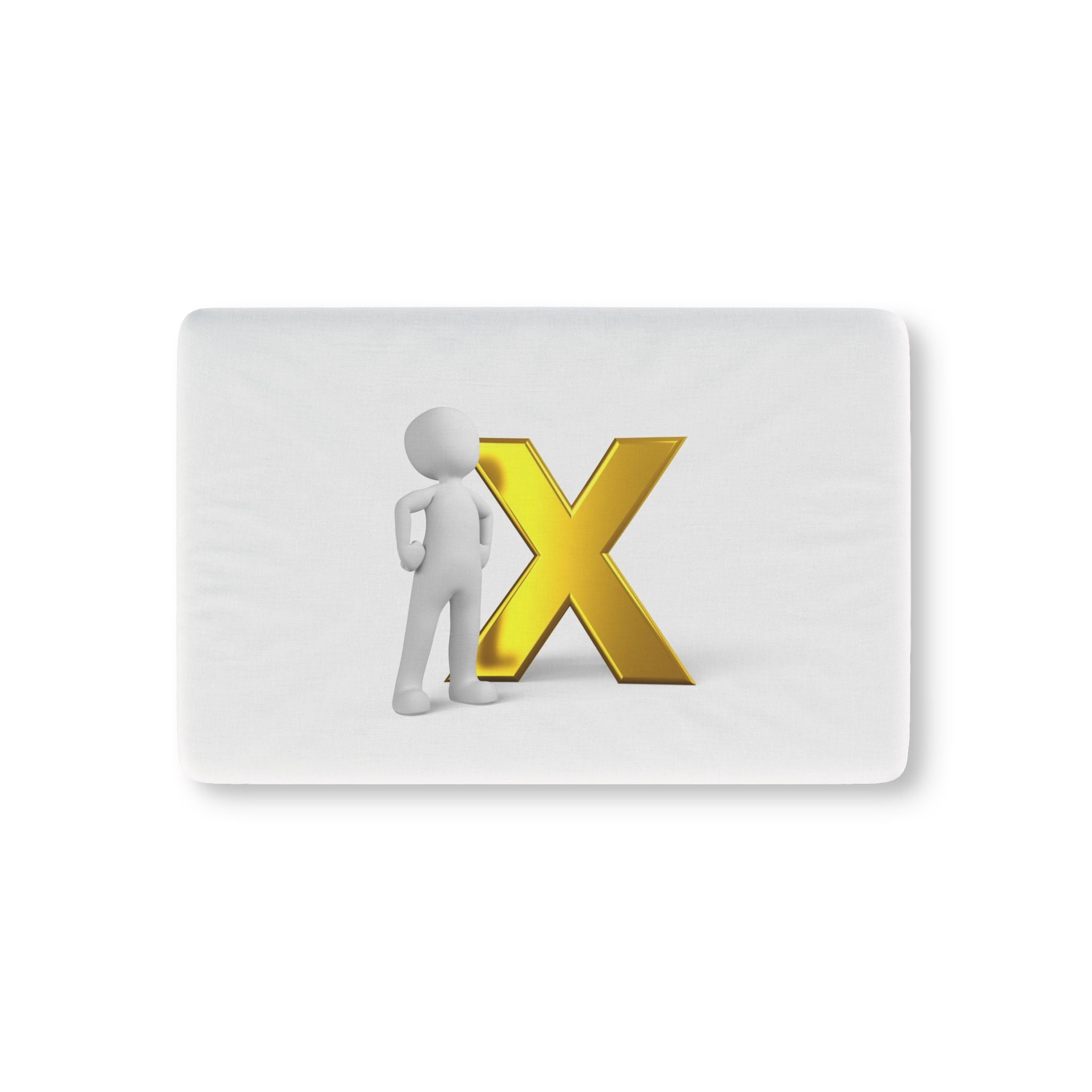 Gold Letter X with Standing Figure Baby Fitted Crib Sheet