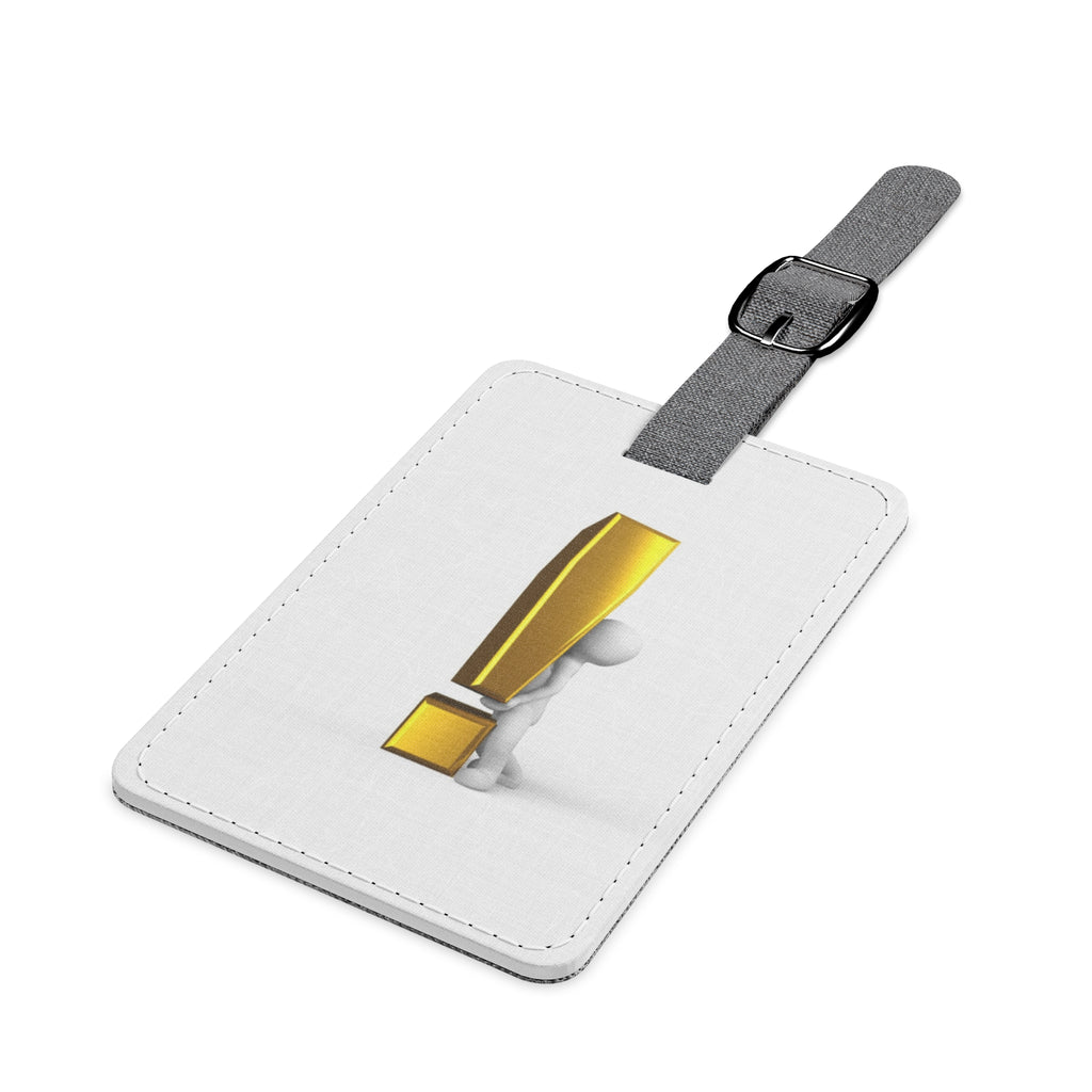 Gold Exclamation Mark Luggage Tag | Rectangle Saffiano Polyester