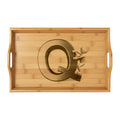 Letter Q Monogram Bamboo Serving Tray | Engraved Wooden Tray