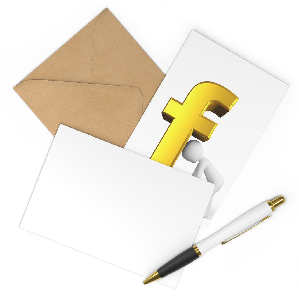Gold Letter F Symbol Postcards | 7 Pack