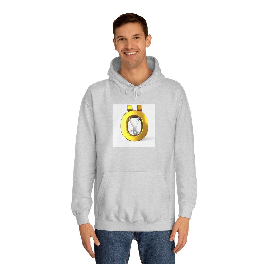 Gold Letter Ö Hoodie | Minimal Jewelry Logo, White Pullover