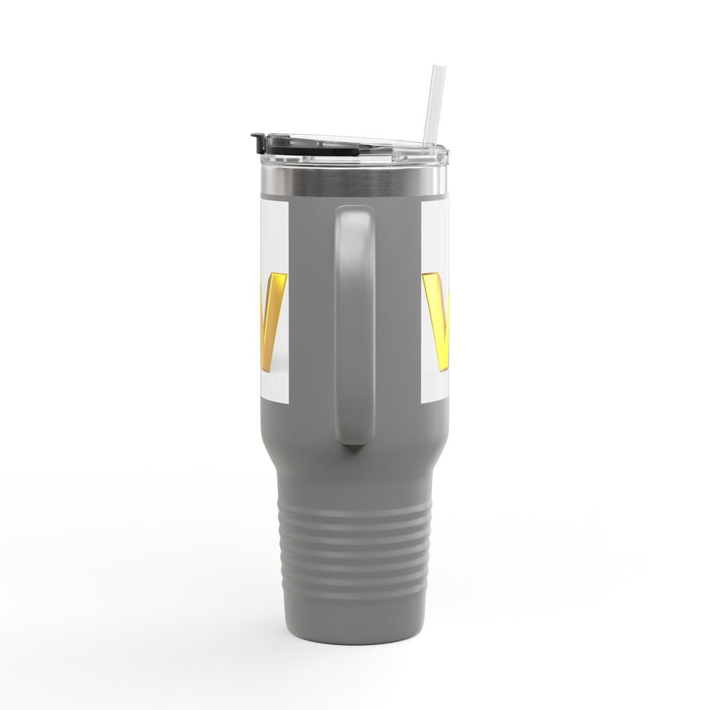 3D Gold Letter W with Figure Travel Mug | Insulated 40oz Tumbler