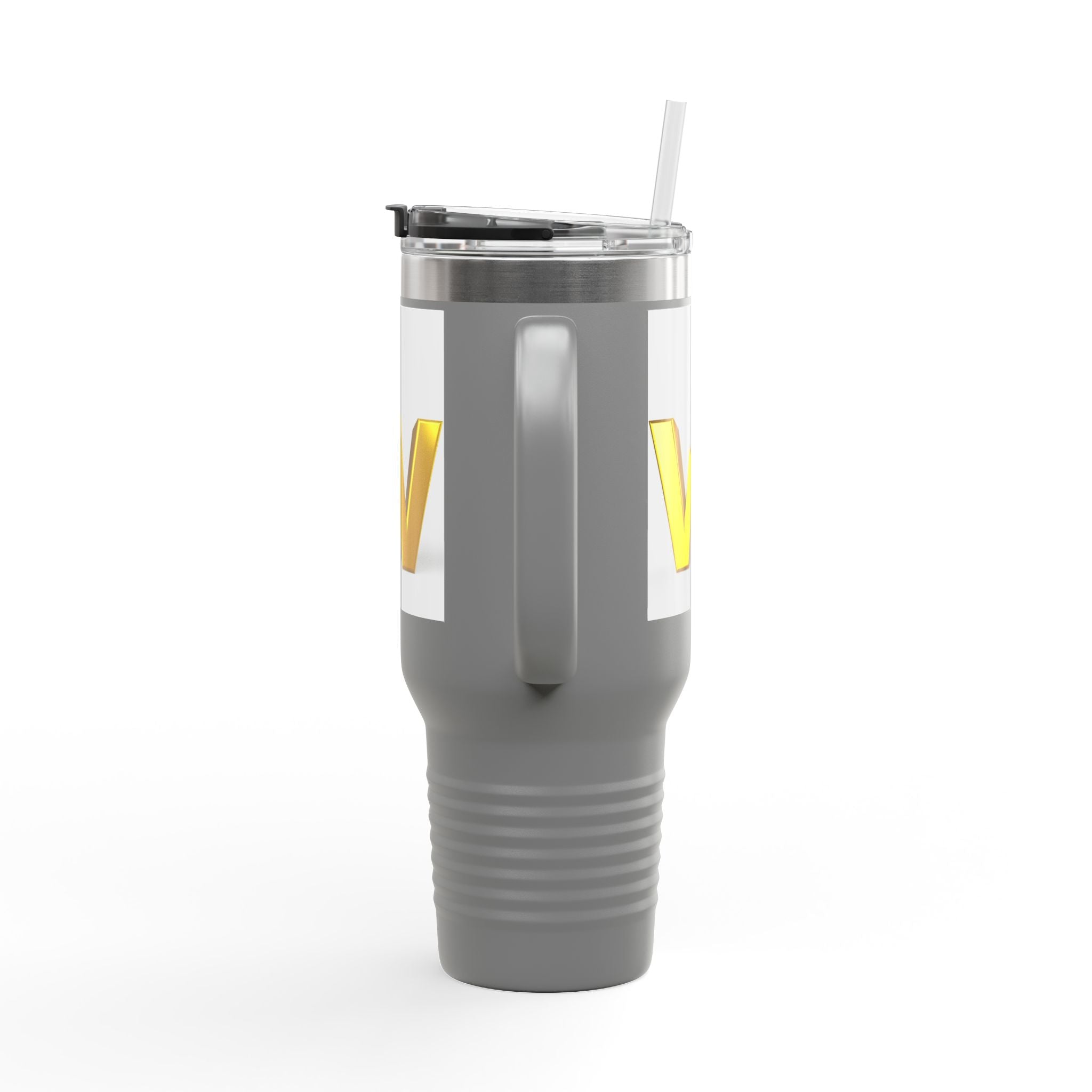 3D Gold Letter W with Figure Travel Mug | Insulated 40oz Tumbler