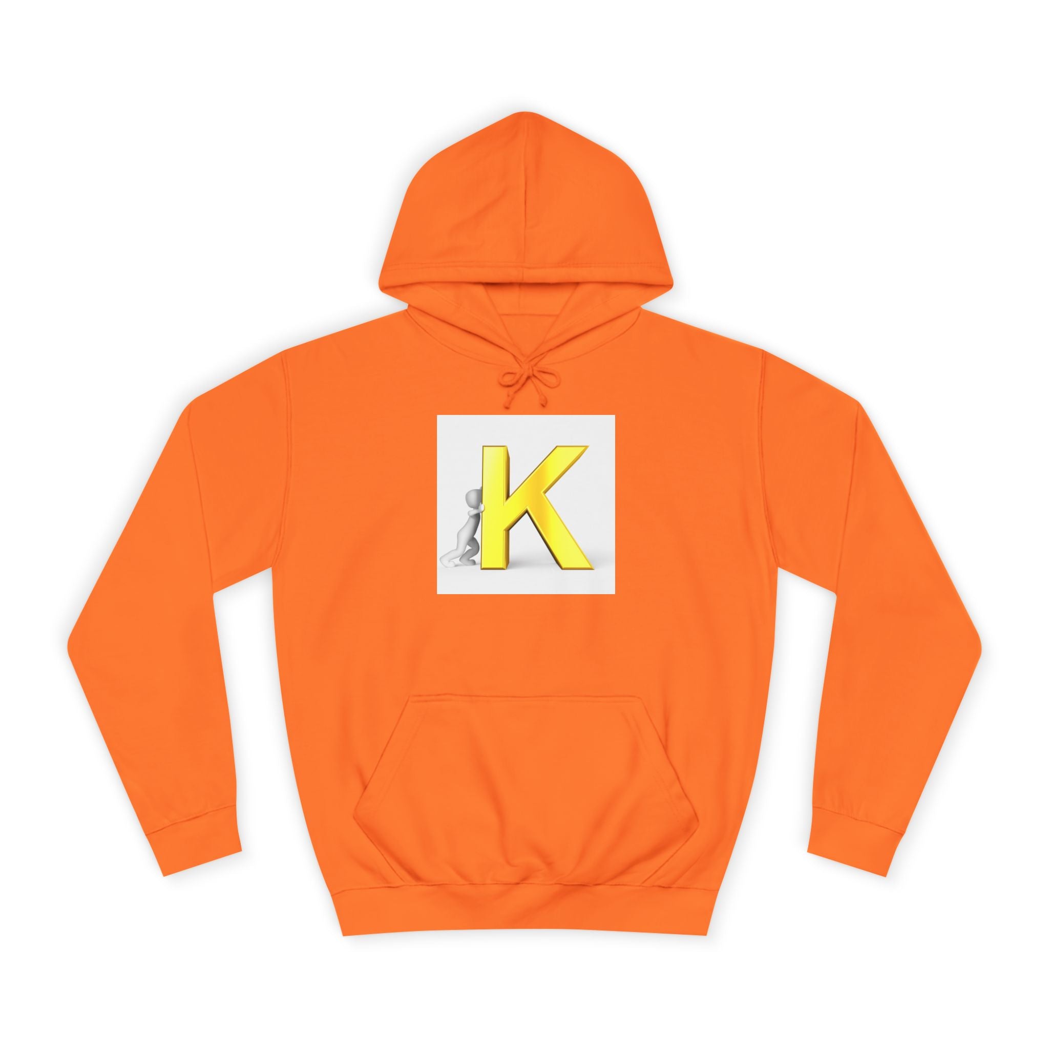 Yellow 3D Letter K hoodie | Initial Monogram, Alphabet Graphic