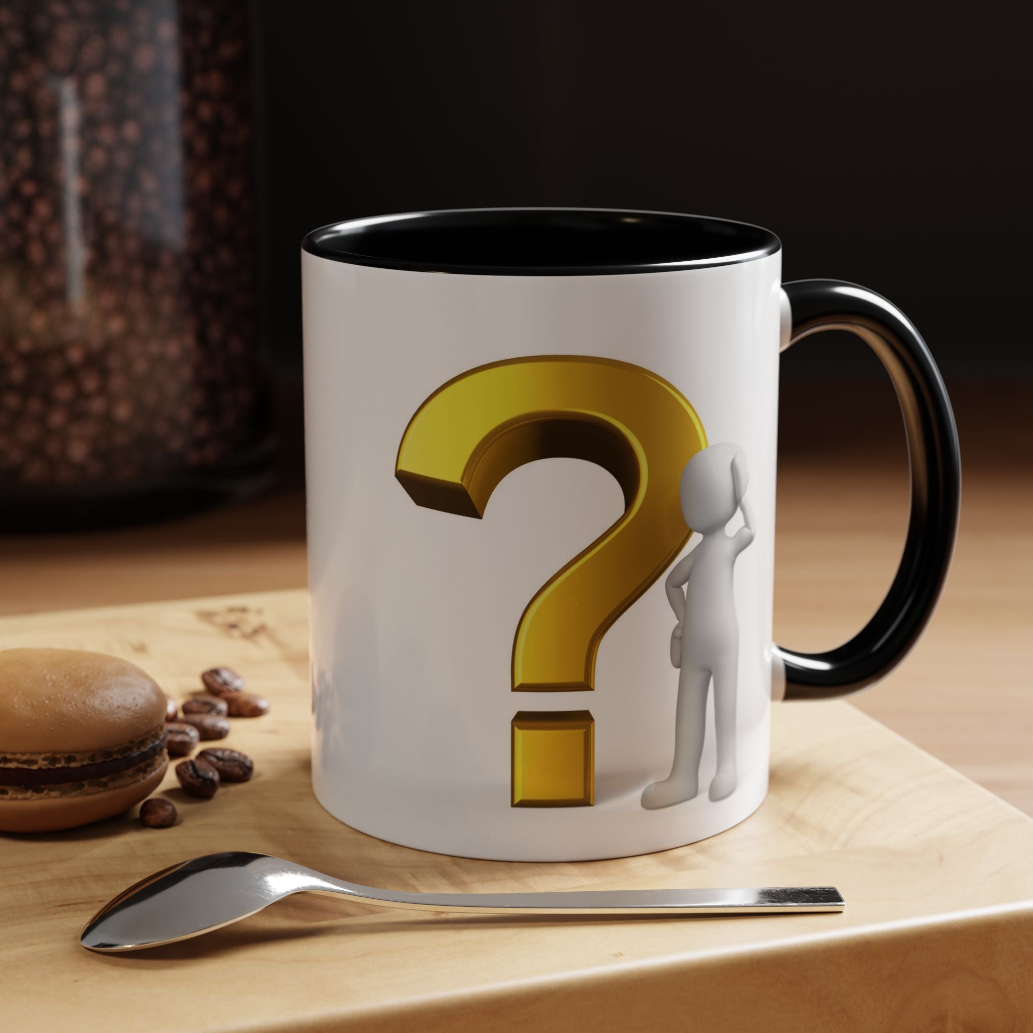 Fragezeichen-Figur-Tasse | Akzent-Kaffeetasse