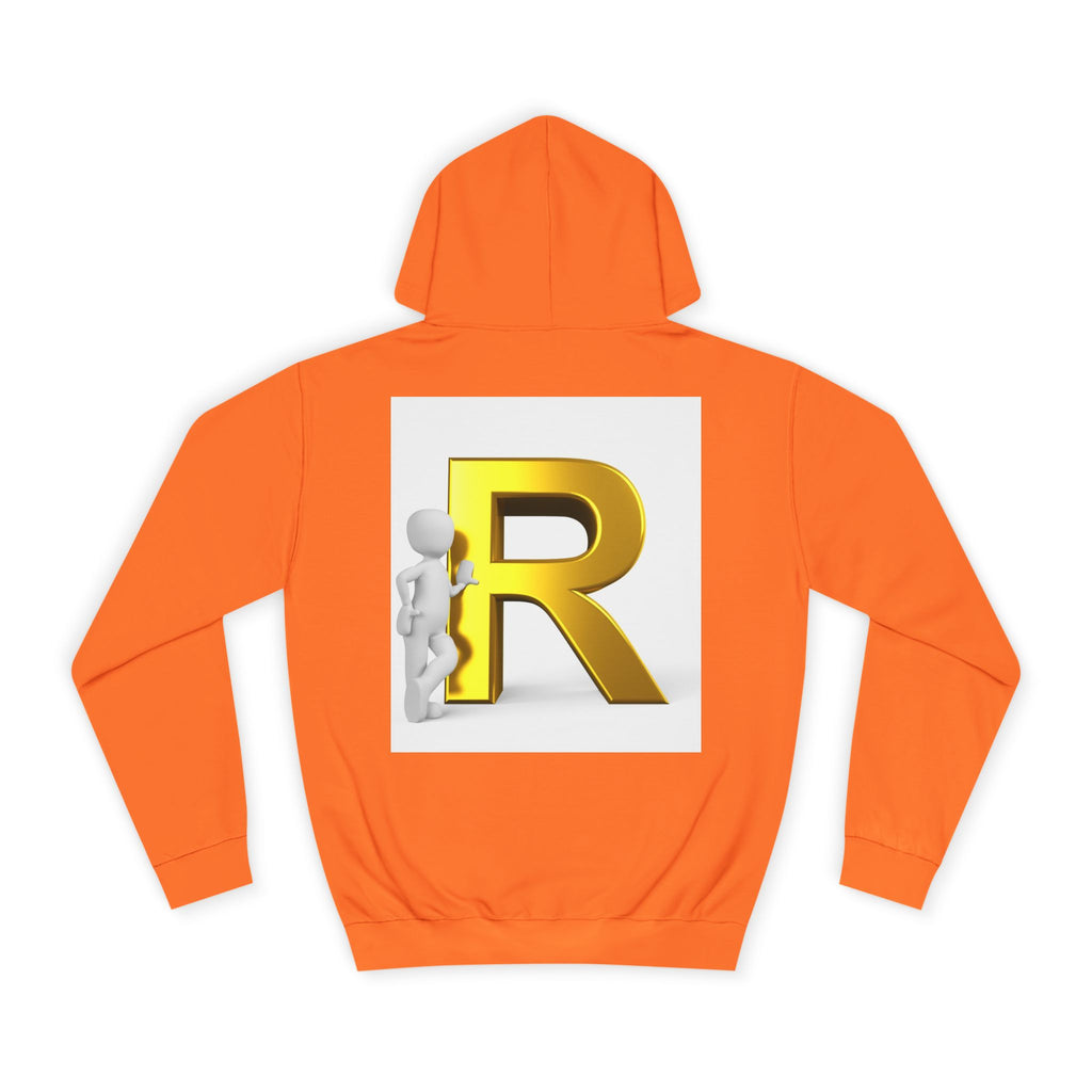 Gold Letter R Hoodie | 3D Character Leaning on R