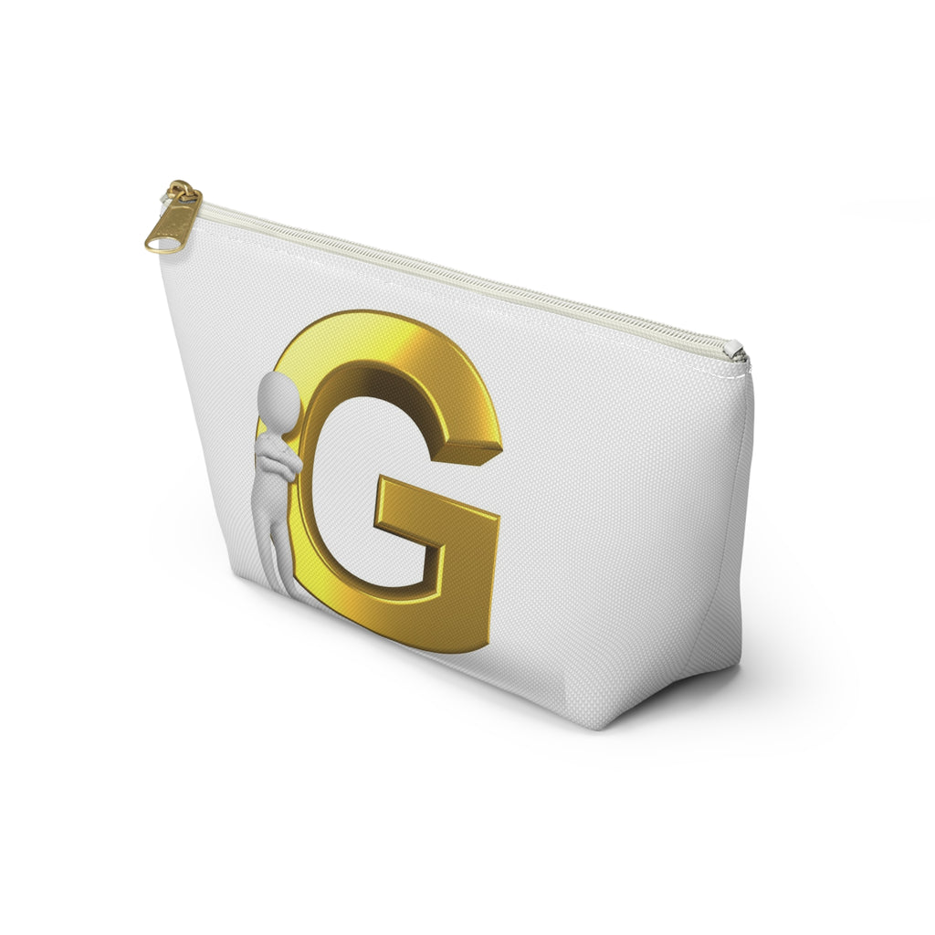 Gold Letter G Monogram Accessory Pouch | Initial Makeup Bag