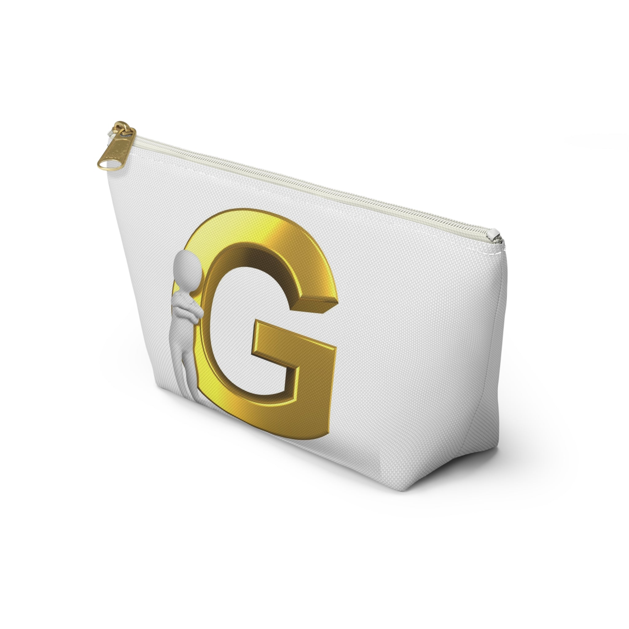 Gold Letter G Monogram Accessory Pouch | Initial Makeup Bag