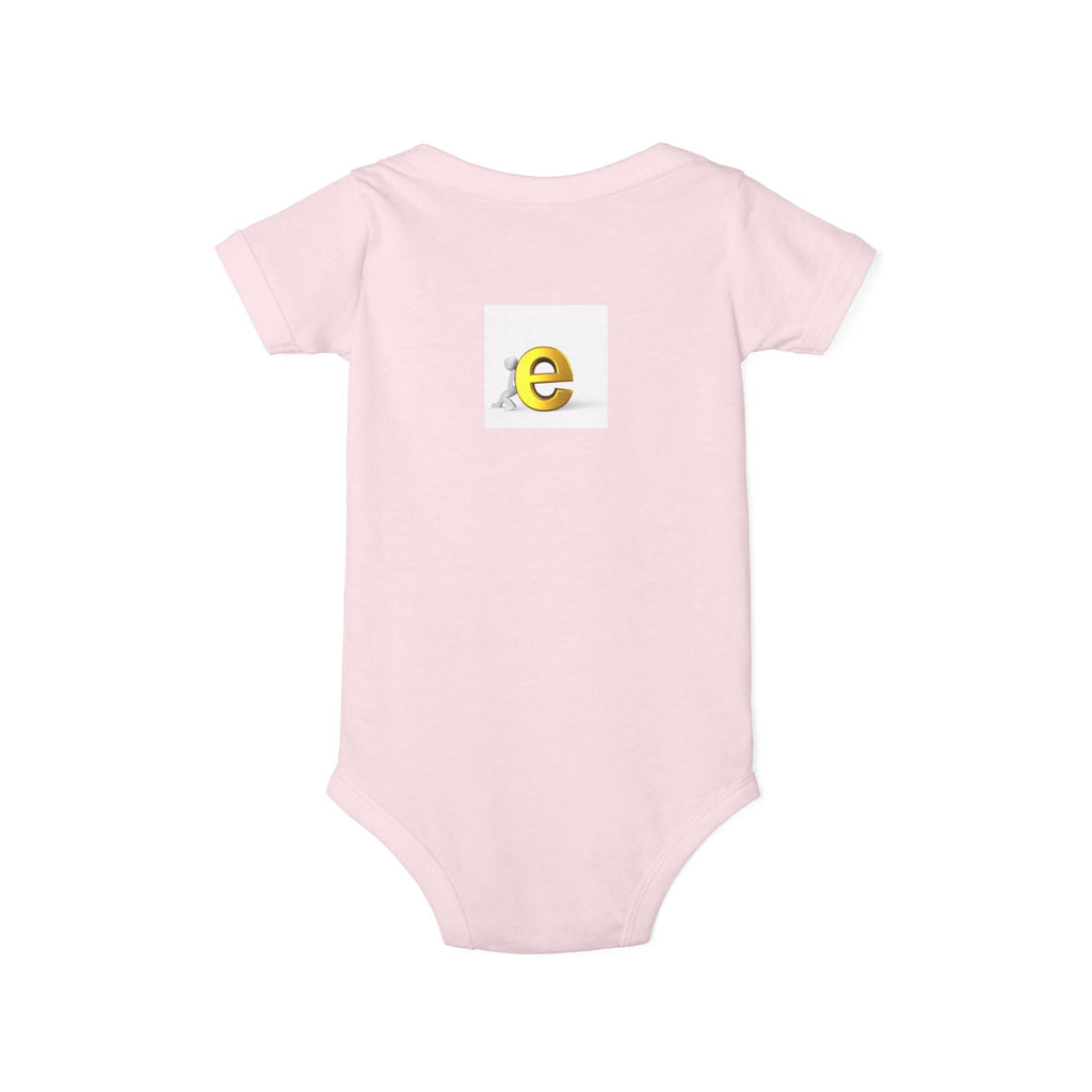 Yellow Lowercase e Baby Onesie | Infant Jersey One Piece