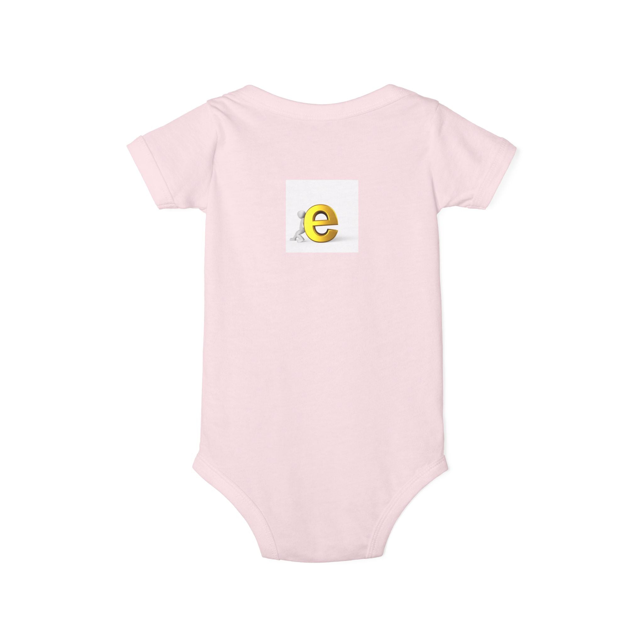 Yellow Lowercase e Baby Onesie | Infant Jersey One Piece