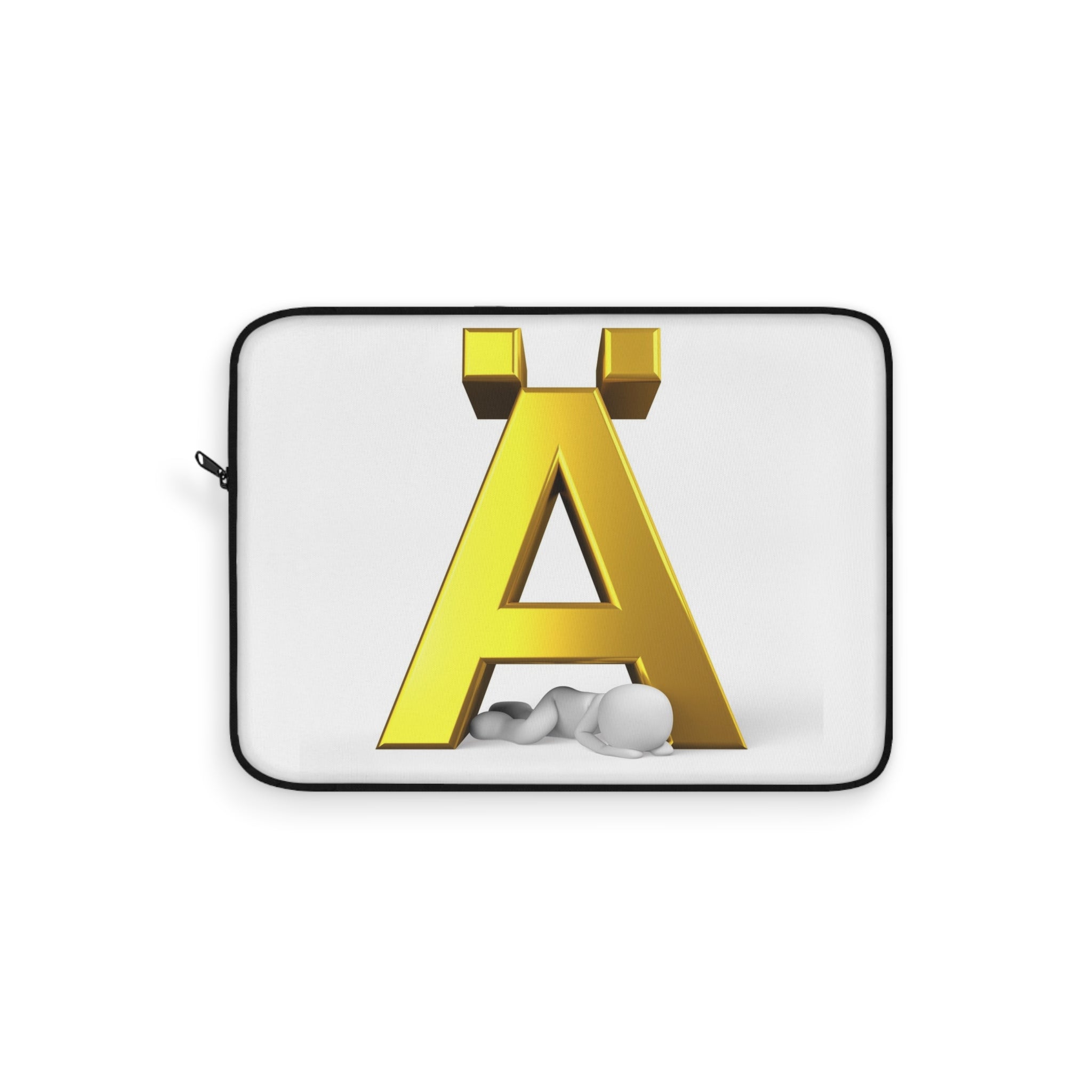 Gold Letter Ä monogram Laptop Sleeve | Scandinavian initial design