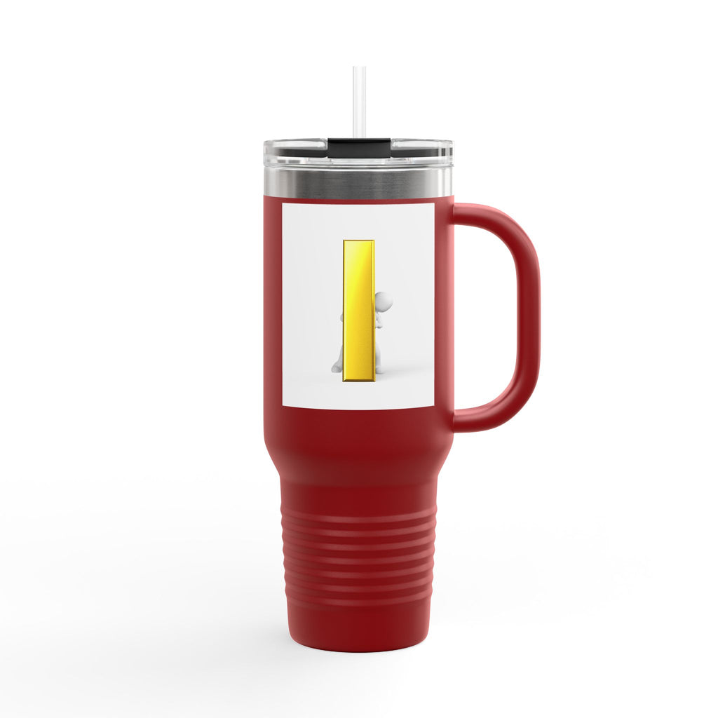 Yellow Letter i Character Travel Mug | 40oz Insulated Tumbler
