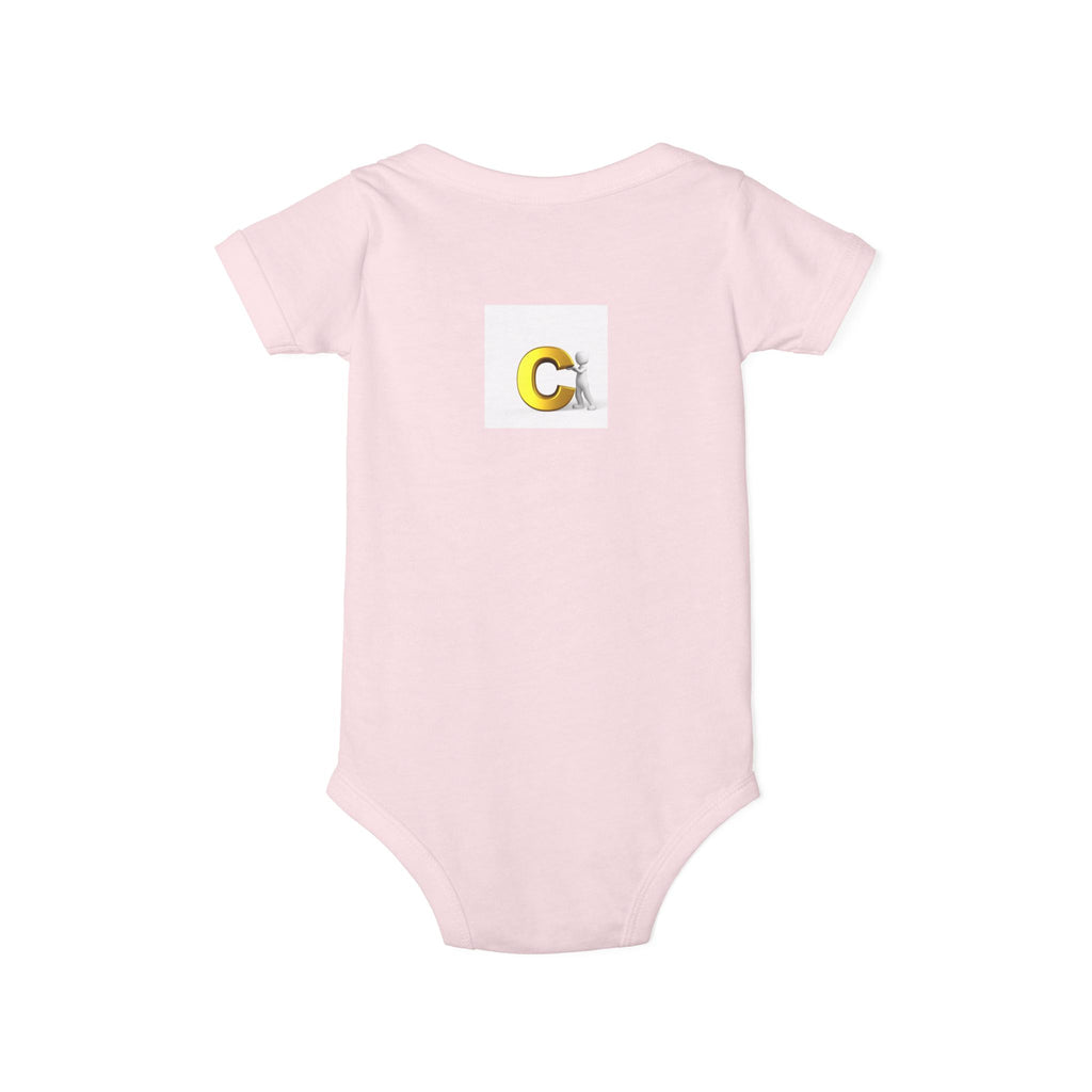 Letter C Chick Infant Onesie | Baby Monogram Initial Bodysuit
