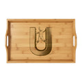 Letter U Monogram Bamboo Serving Tray | Engraved Initial Tray
