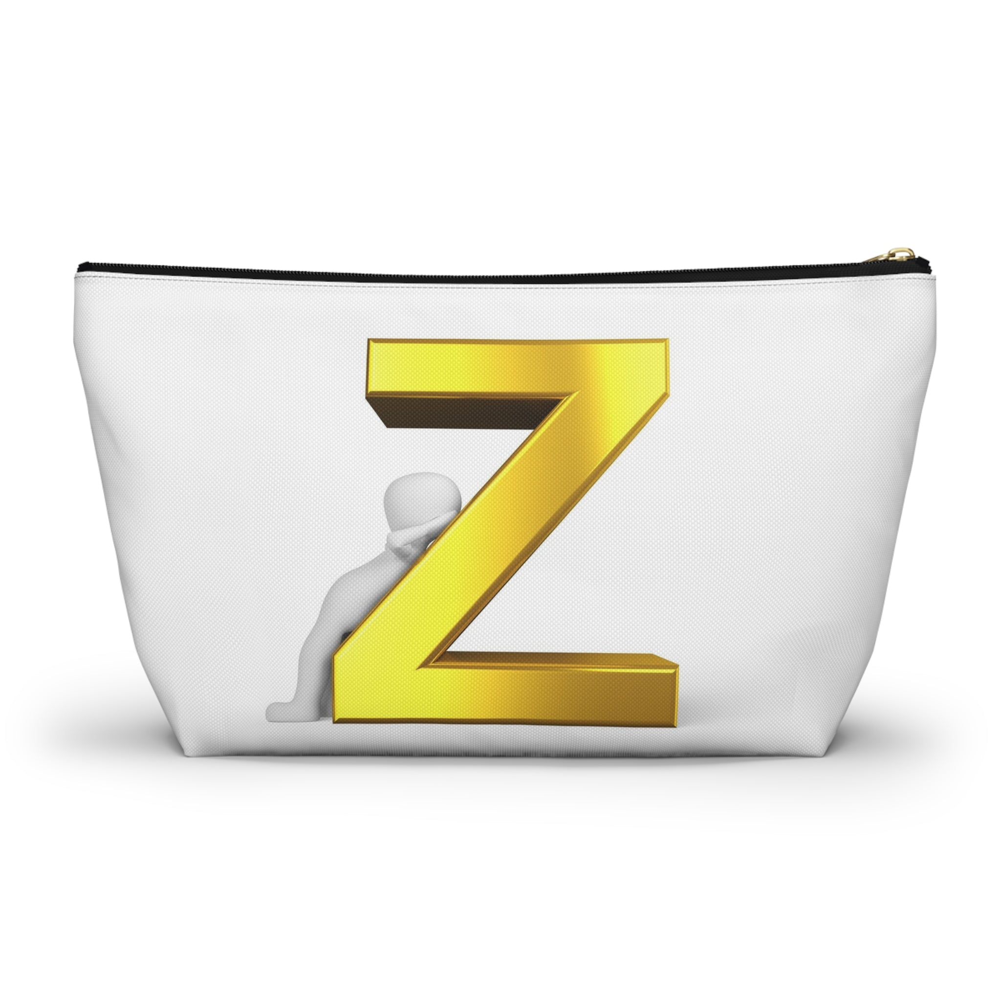 Gold Letter Z Accessory Pouch | Monogram Z Makeup Bag