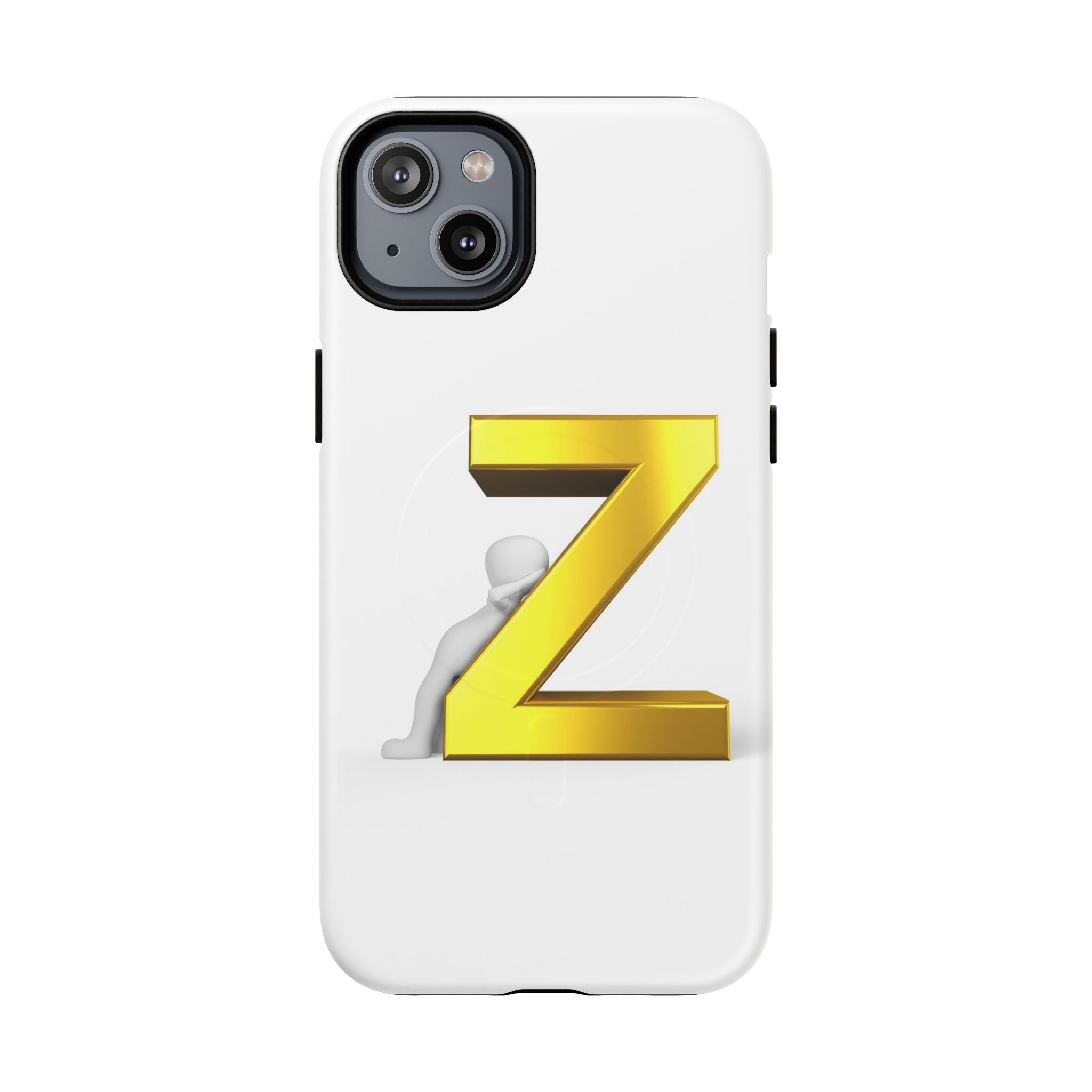 Coque de téléphone 3D Lettre Z Dorée | Coque magnétique robuste