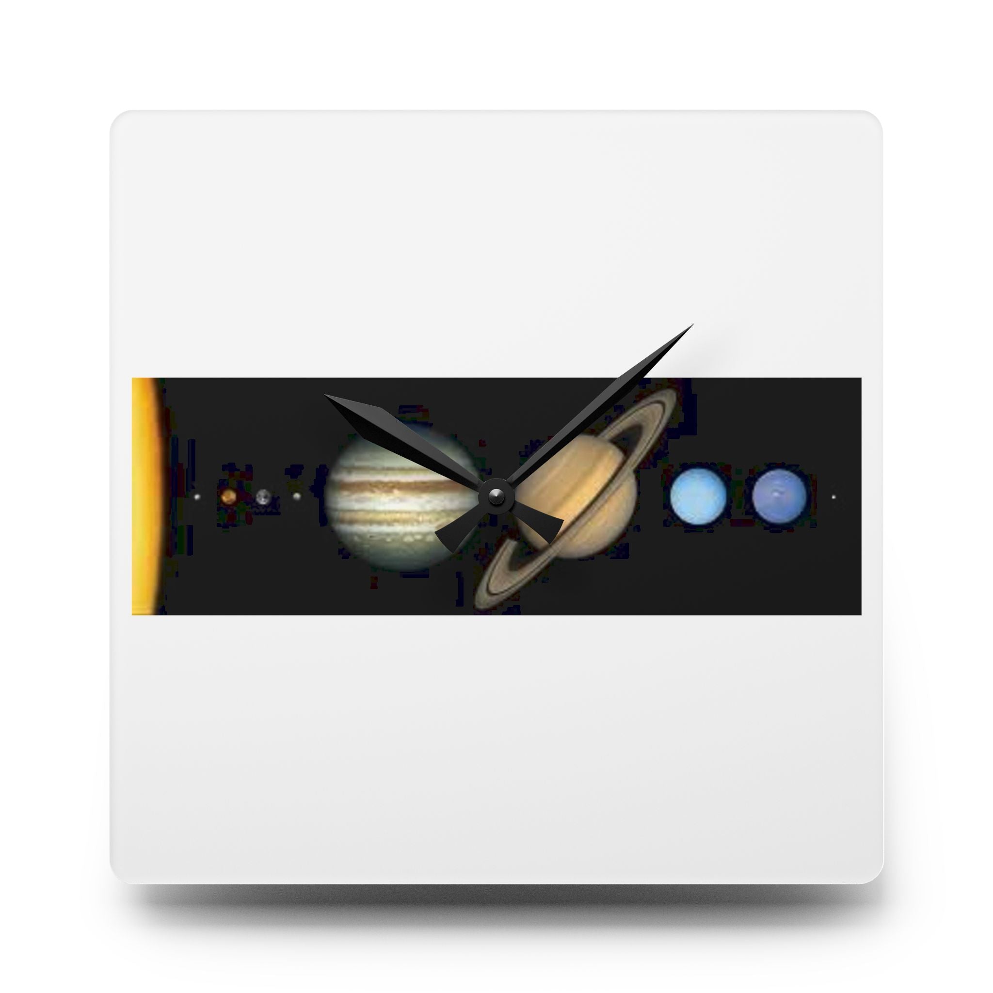 Solar System Planets Acrylic Wall Clock | Space Planet Design