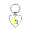Yellow Letter B Heart Keychain | Initial Monogram Keyring