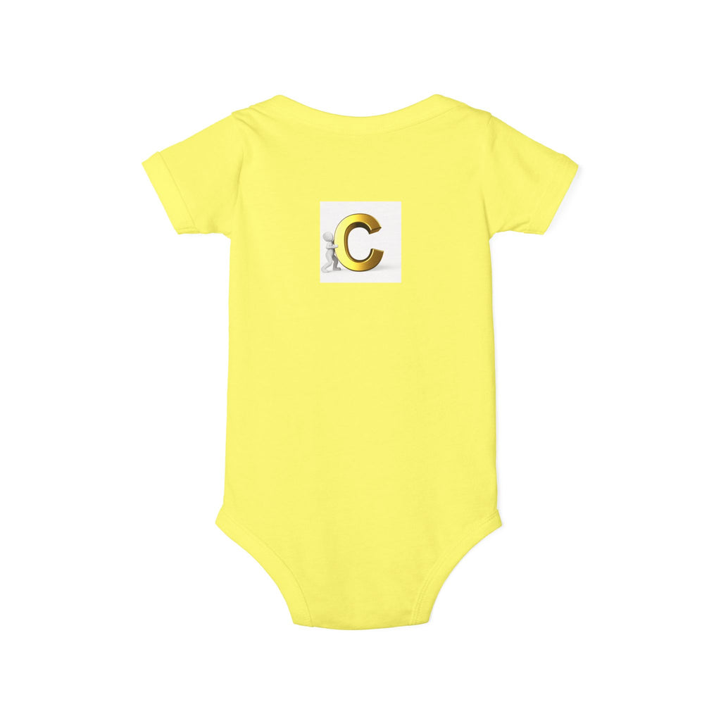 Gold Letter C Monogram Infant Onesie | Baby Bodysuit Initial