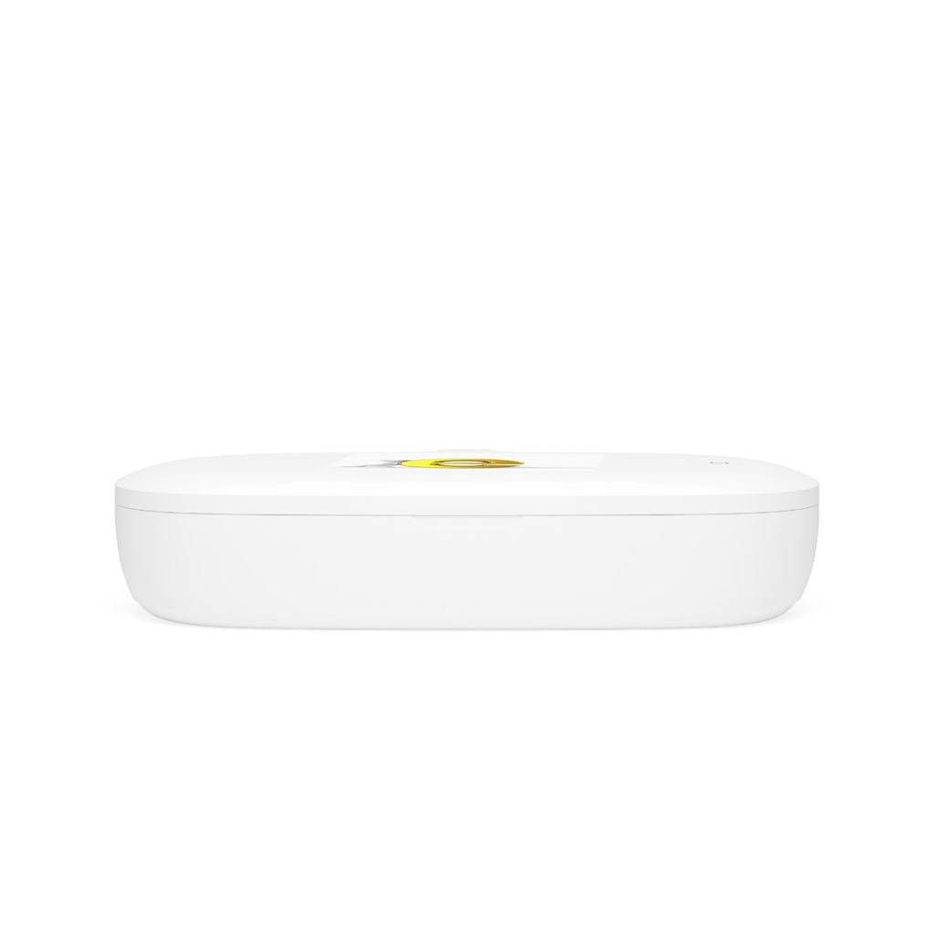 Yellow Letter E Logo UV Phone Sanitizer and Wireless Charging Pad