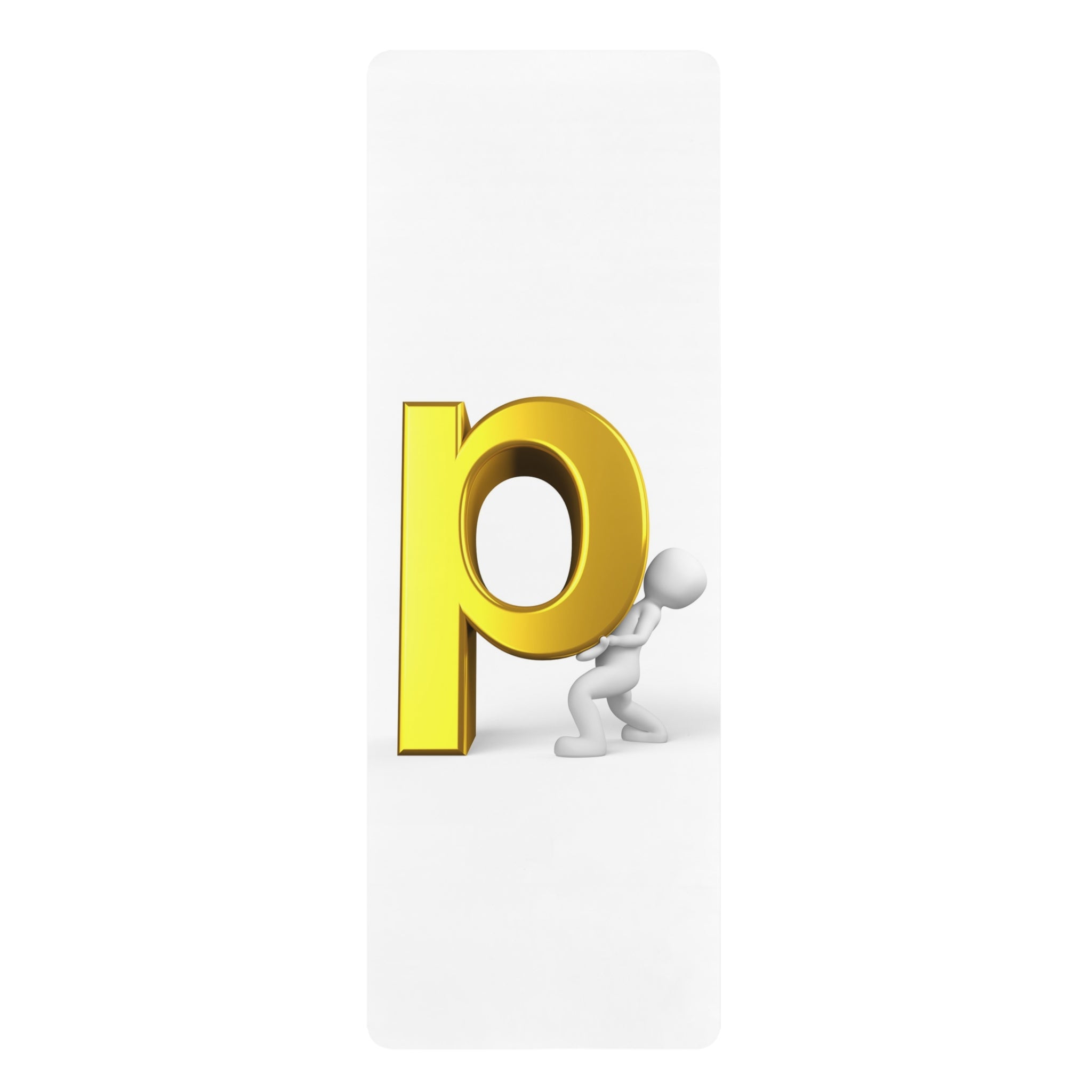 Gold Letter P Illustration Rubber Yoga Mat | Alphabet Initial P Exercise Mat