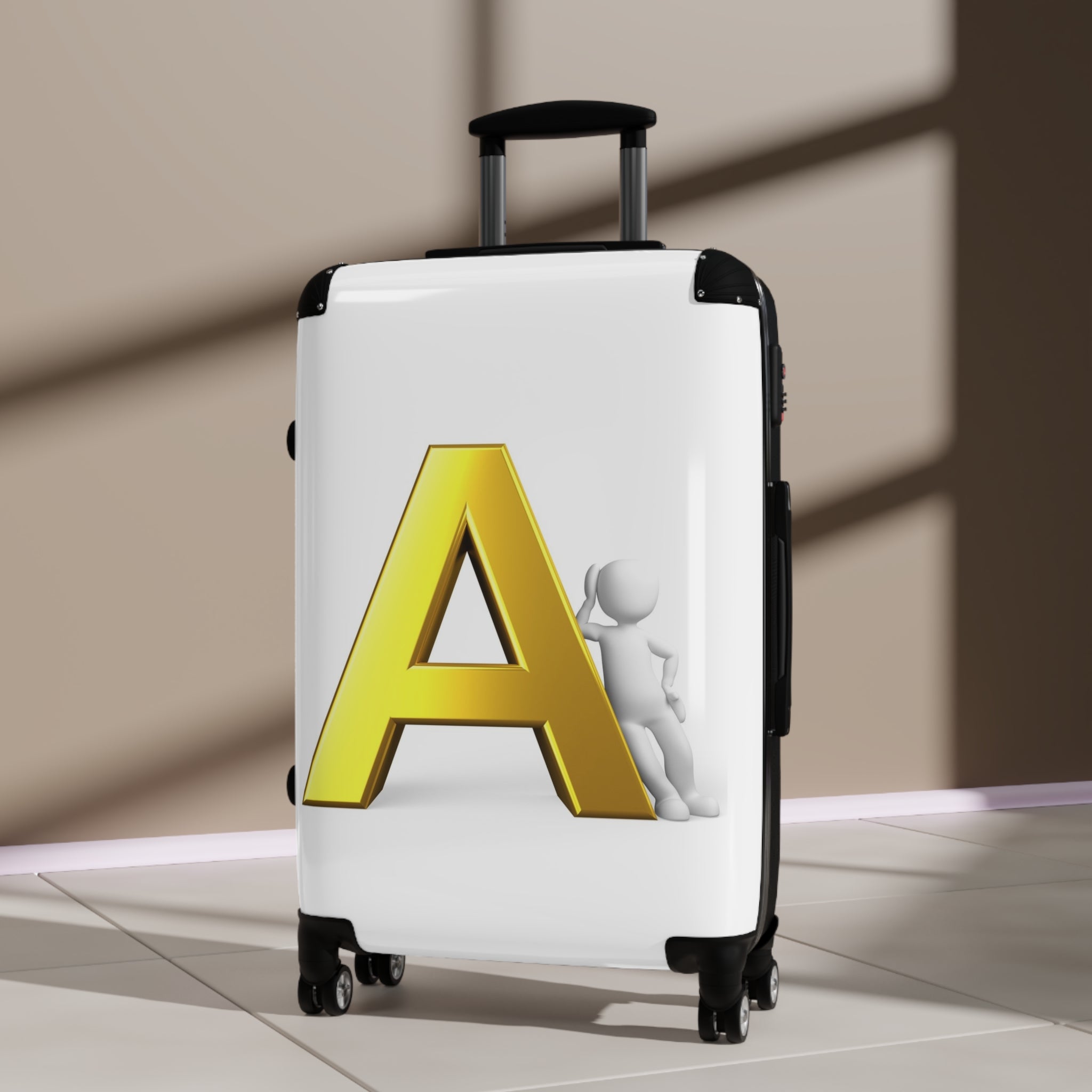 Gold Letter A Suitcase | Personalized Initial Luggage