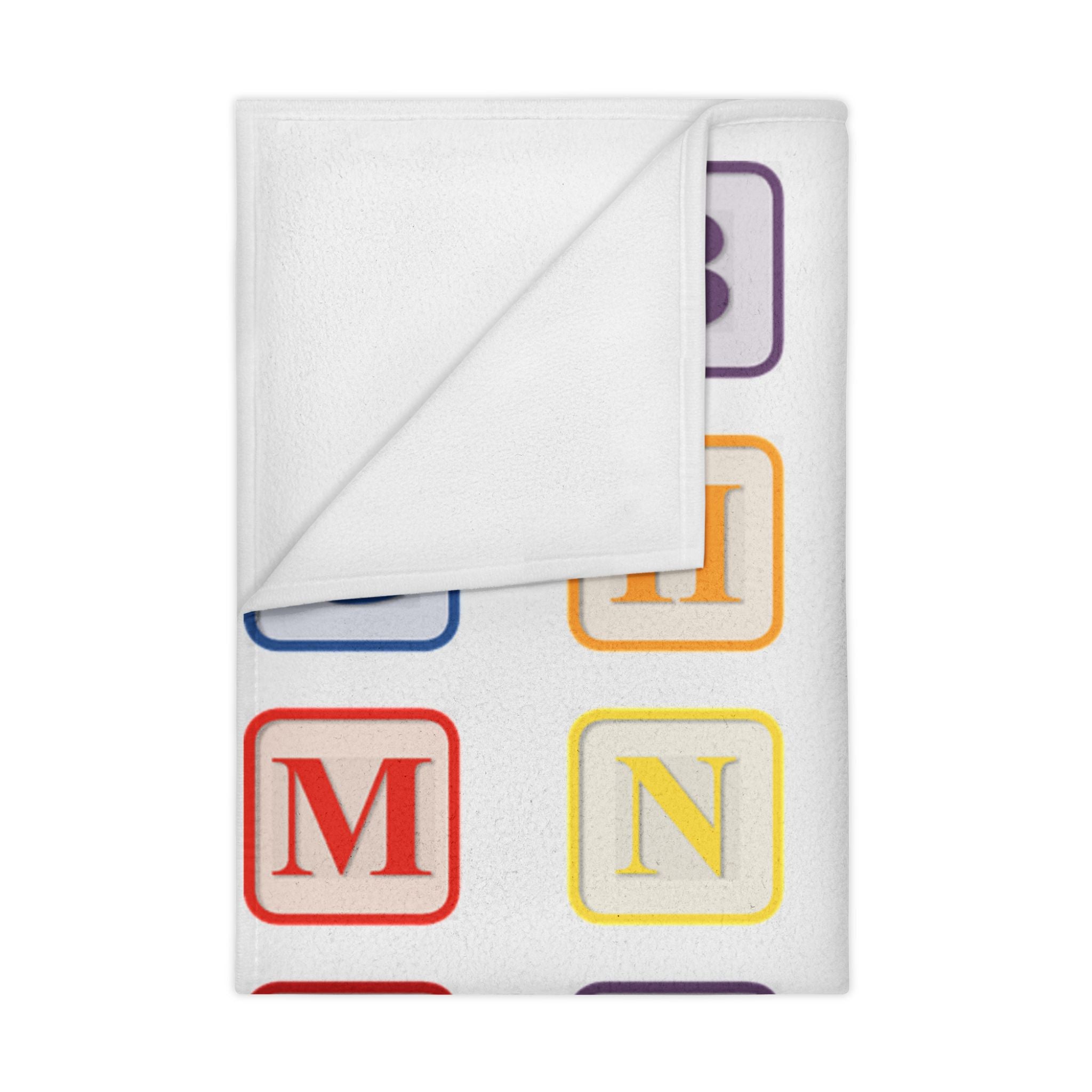 Alphabet and Numbers Toddler Blanket | Colorful Blocks ABC 123 Learning