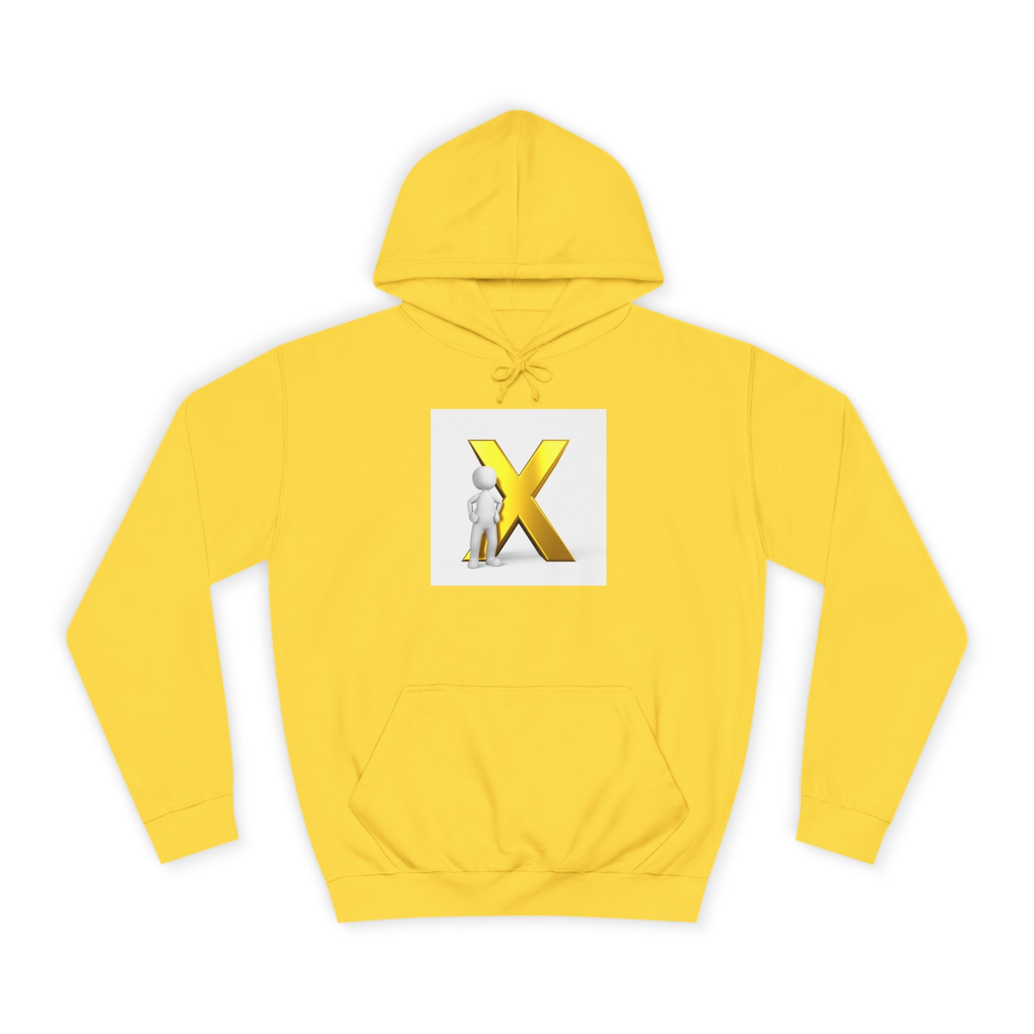 Sweat à capuche graphique lettre X dorée | Sweat à capuche Initial X avec figurine 3D
