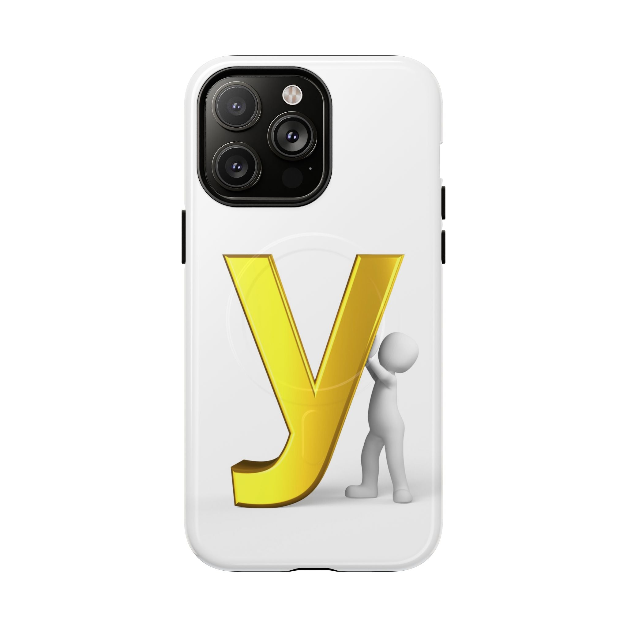 Coque de téléphone en or lettre Y | Coques magnétiques robustes