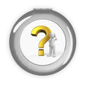 Question Mark Icon Compact Travel Mirror | Pocket Makeup Mirror, Silver