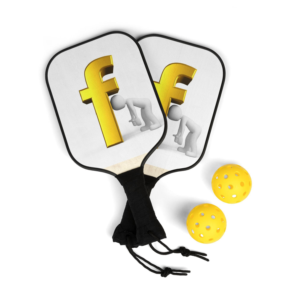 Gold Letter F Graphic Pickleball Paddle Set | Pickleball Kit