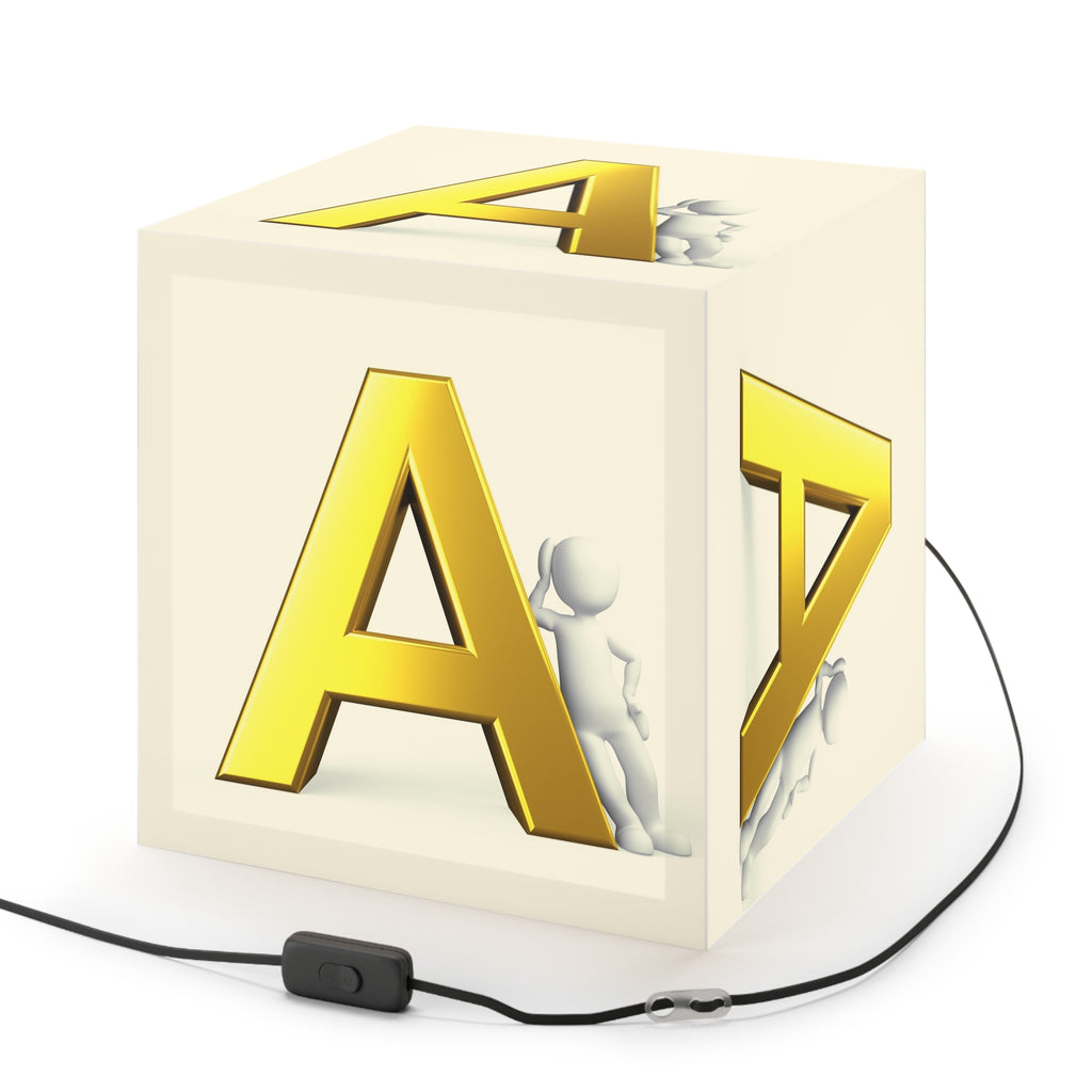 Gold Letter A Cube Light Lamp | Alphabet Initial Nursery Decor