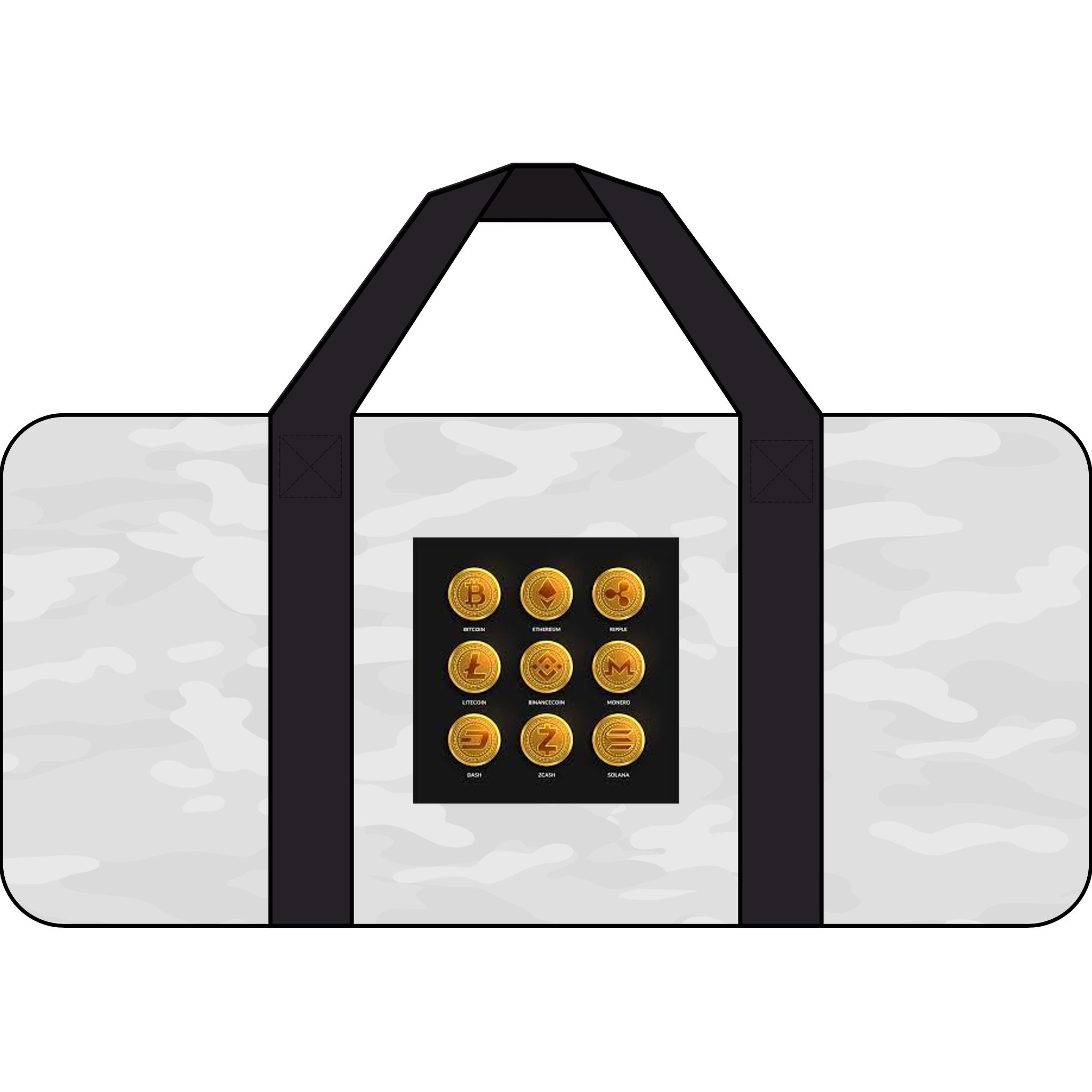 Sac de sport Tripper Crypto Coins | Sangle à damier ou option camouflage