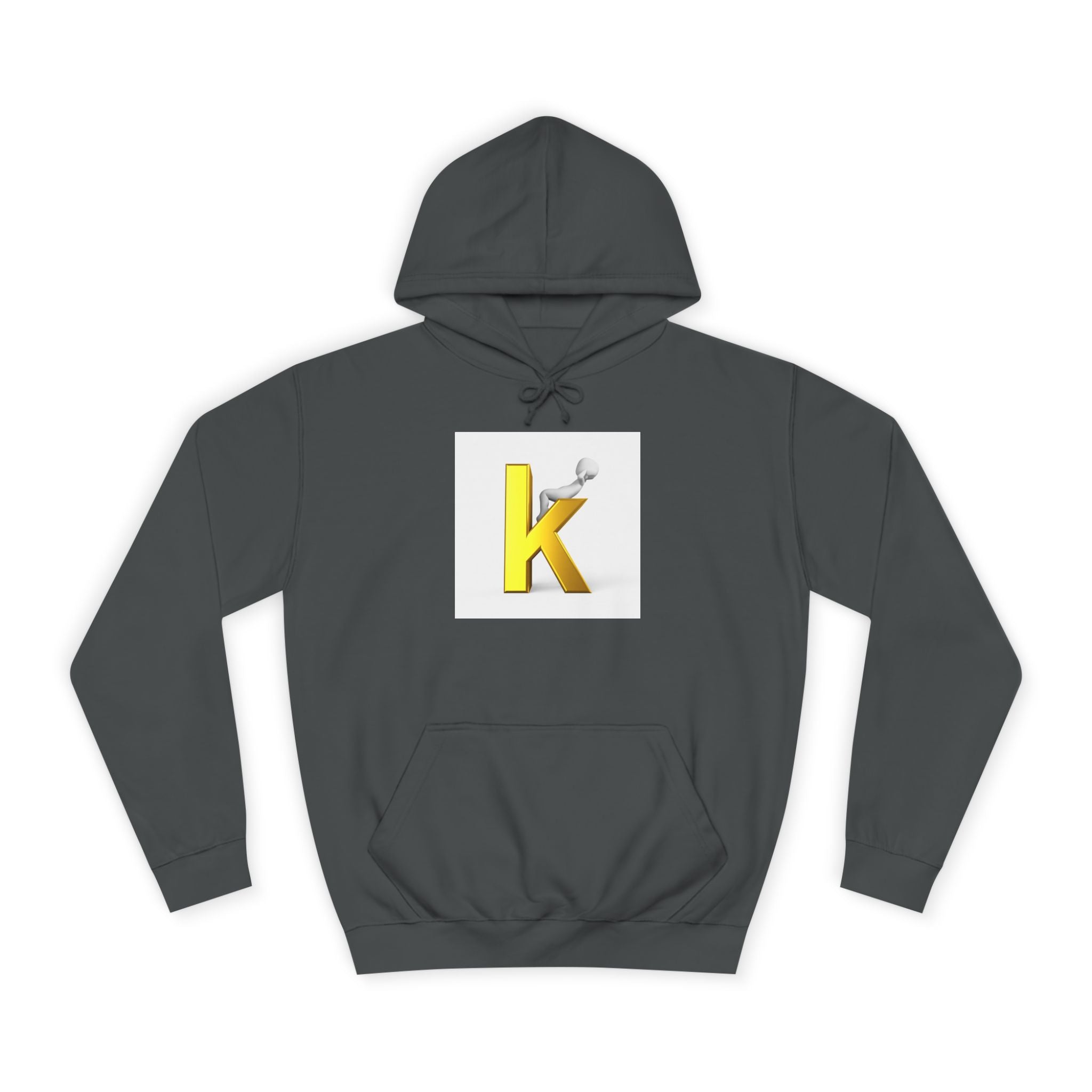 Gold 3D Letter K Hoodie | Monogram Initial K Sweatshirt