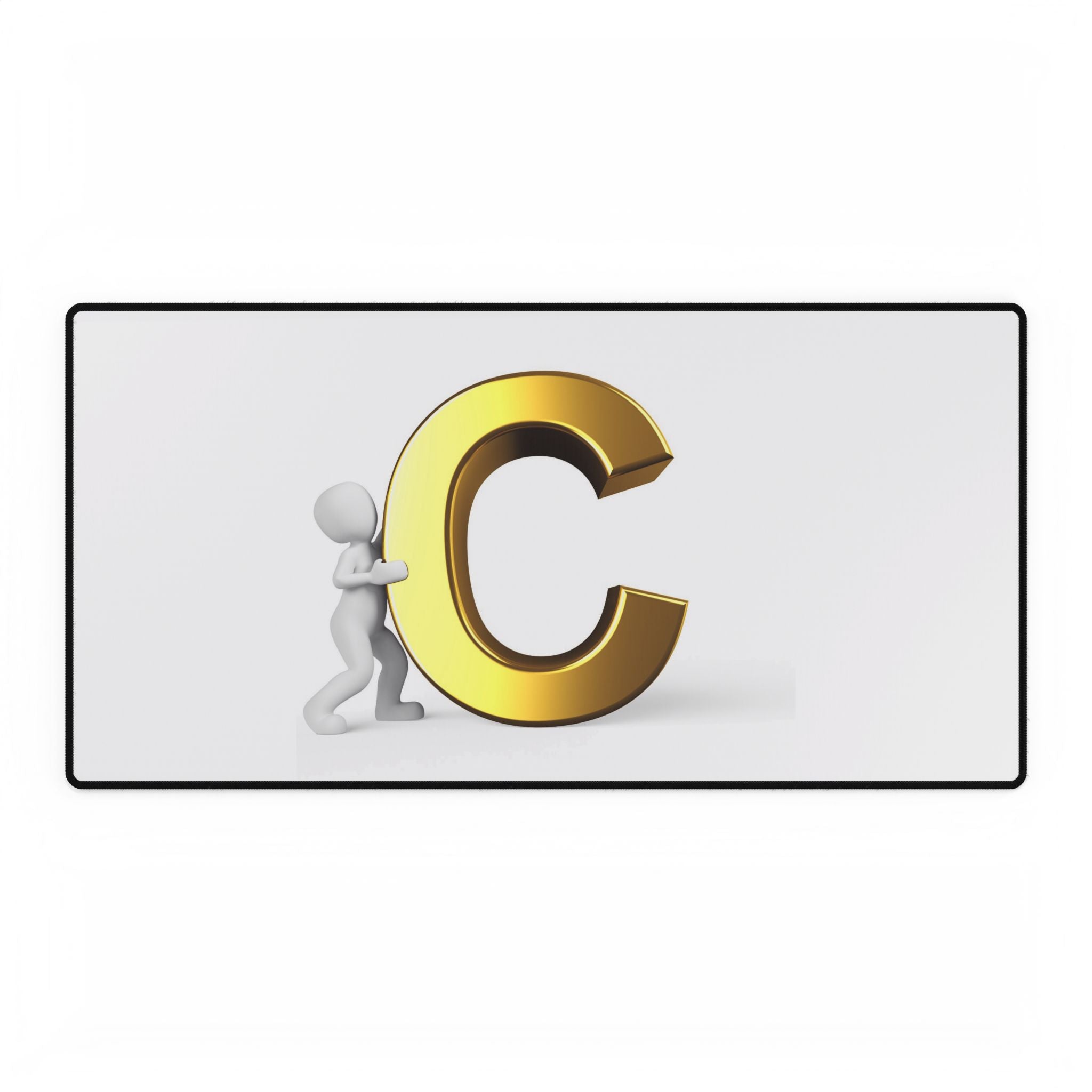 Goldener Buchstabe C Schreibtischunterlage | Mauspad Schreibtischunterlage mit Initiale C