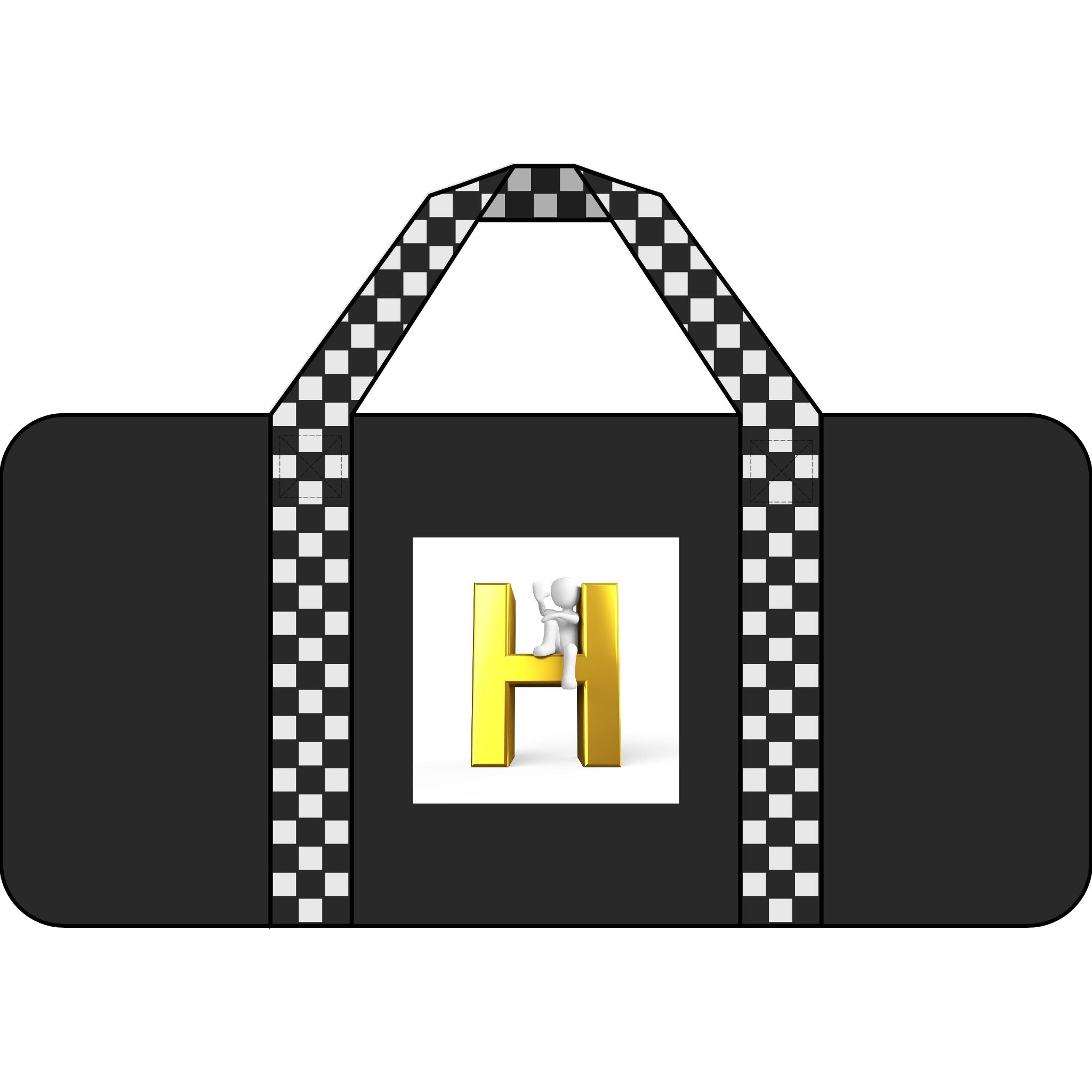 Yellow H Letter Logo Tripper Duffel Bag | Checkered or Camo Strap