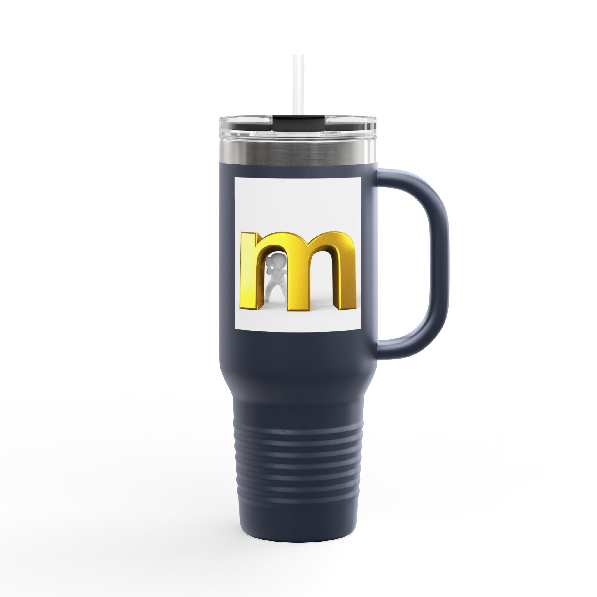 Gold 3D Letter M travel mug | Insulated 40oz Tumbler