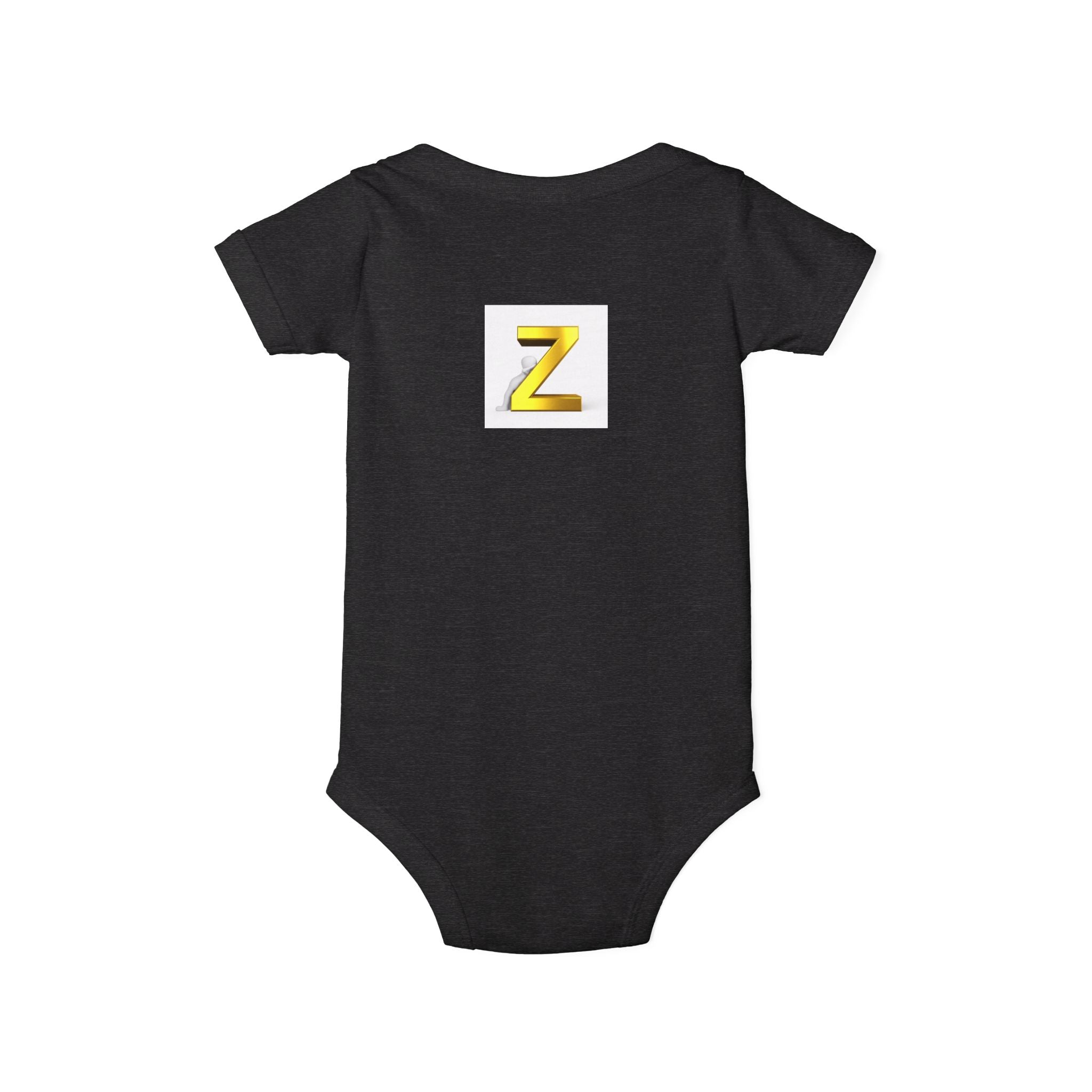 Gold Letter Z Infant Onesie | Baby Monogram Bodysuit