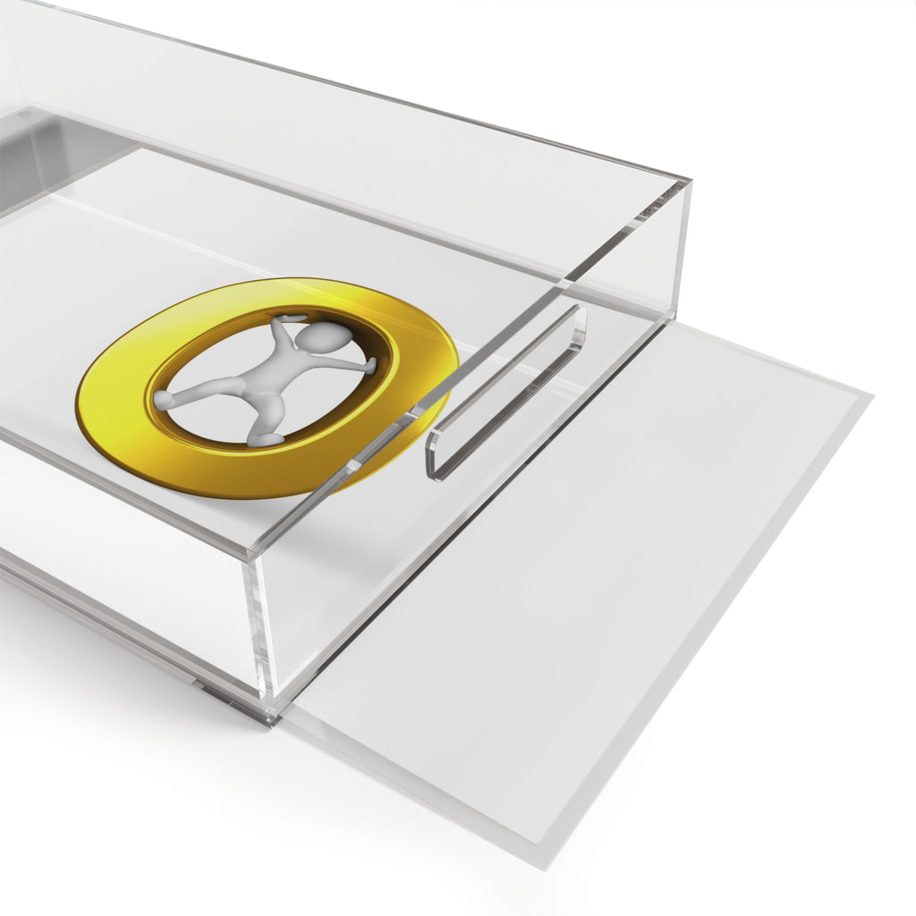 Gold Letter O Illustration Acrylic Serving Tray | Minimal Jewelry Motif