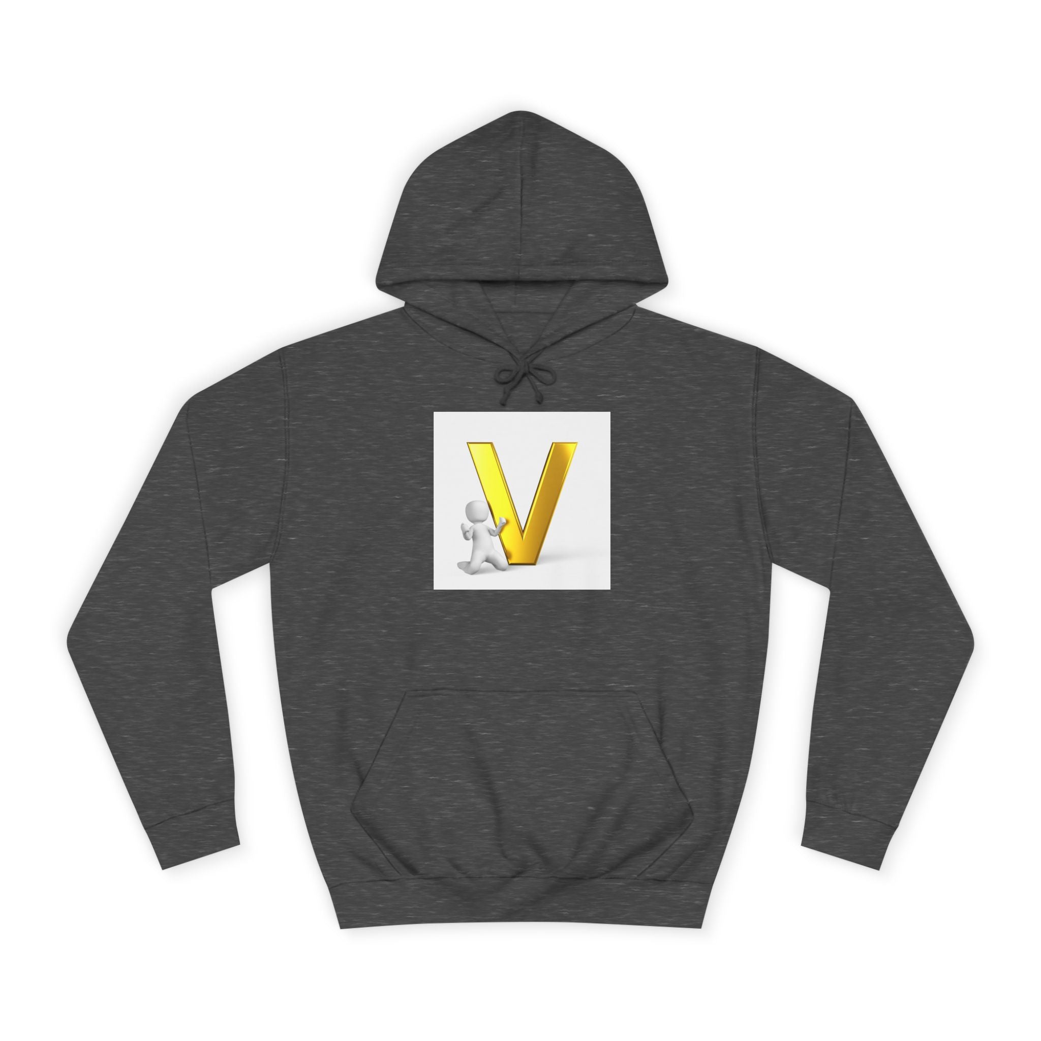 Sweat à capuche lettre V 3D dorée | Sweat-shirt initial V, monogramme lettre