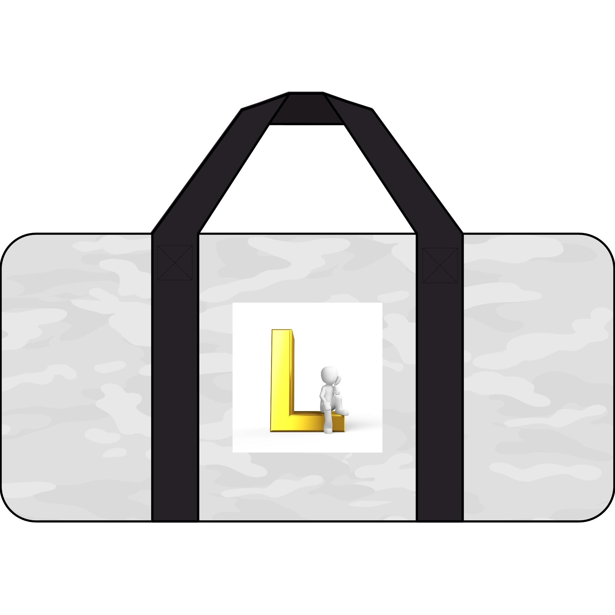 Yellow Letter L Logo Tripper Duffel Bag | Checker or Camo Strap Options