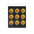 Cryptocurrency Coin Icons Postcards | Bitcoin Ethereum Ripple Litecoin Monero Set