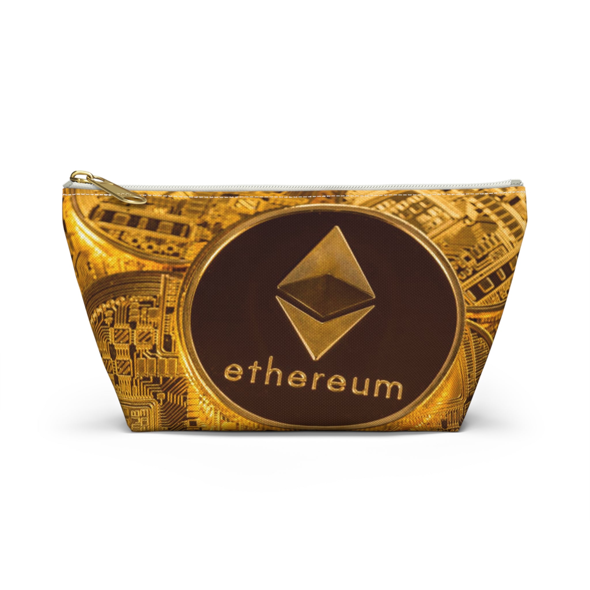 Trousse à accessoires Ethereum Coin | Trousse de maquillage crypto, trousse zippée à fond plat